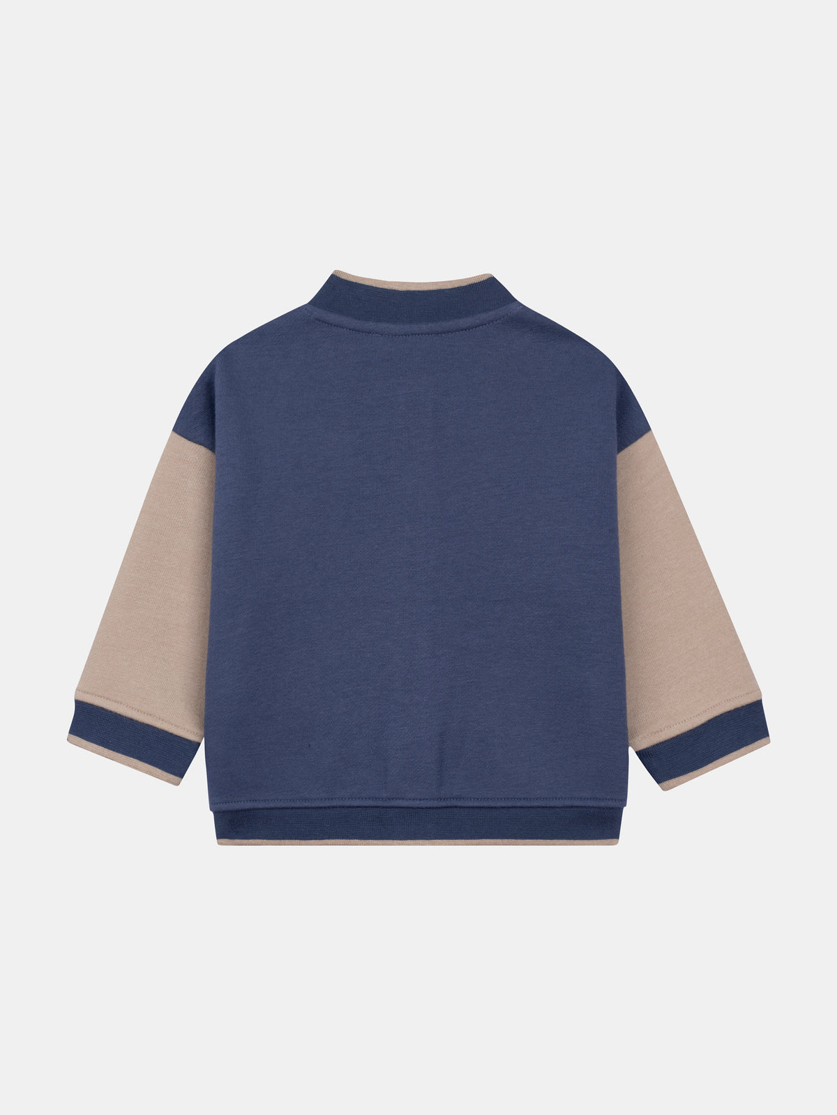 Ocean blue and greige vest for baby boy