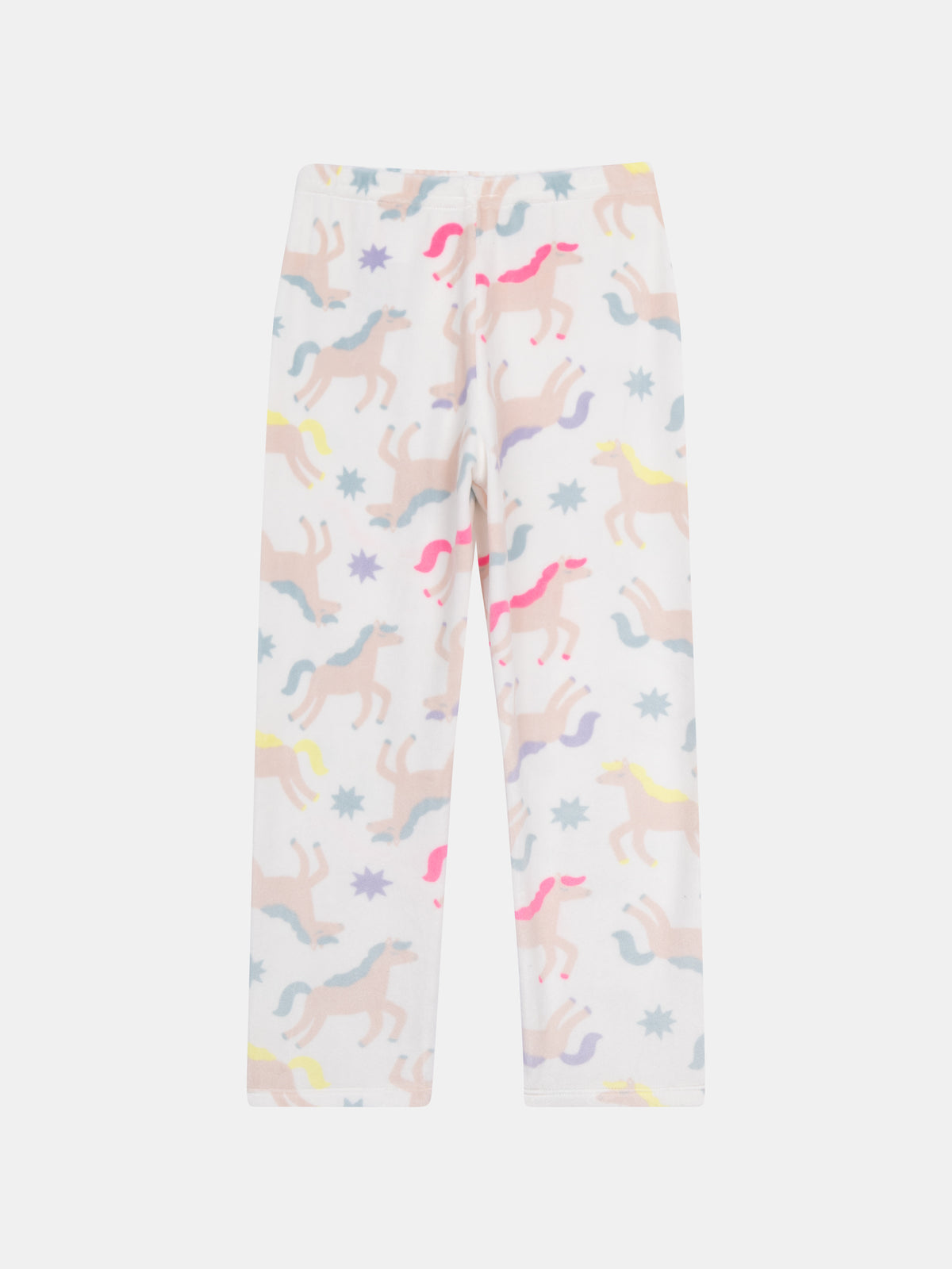 Very soft ecru velour pyjamas "Magical Unicorns" & fluorescent details for girl child