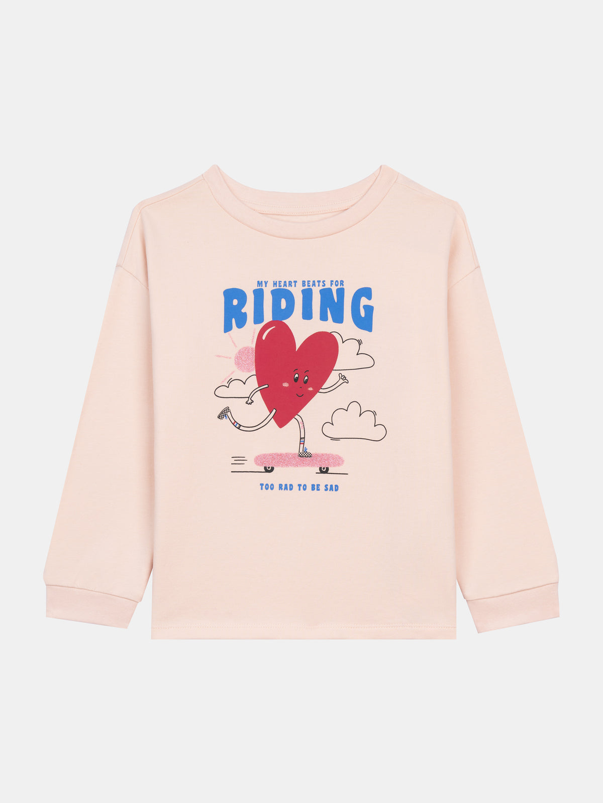 Pink Brushed Fleece Pajamas "My Heart Beats for Riding" for Girls