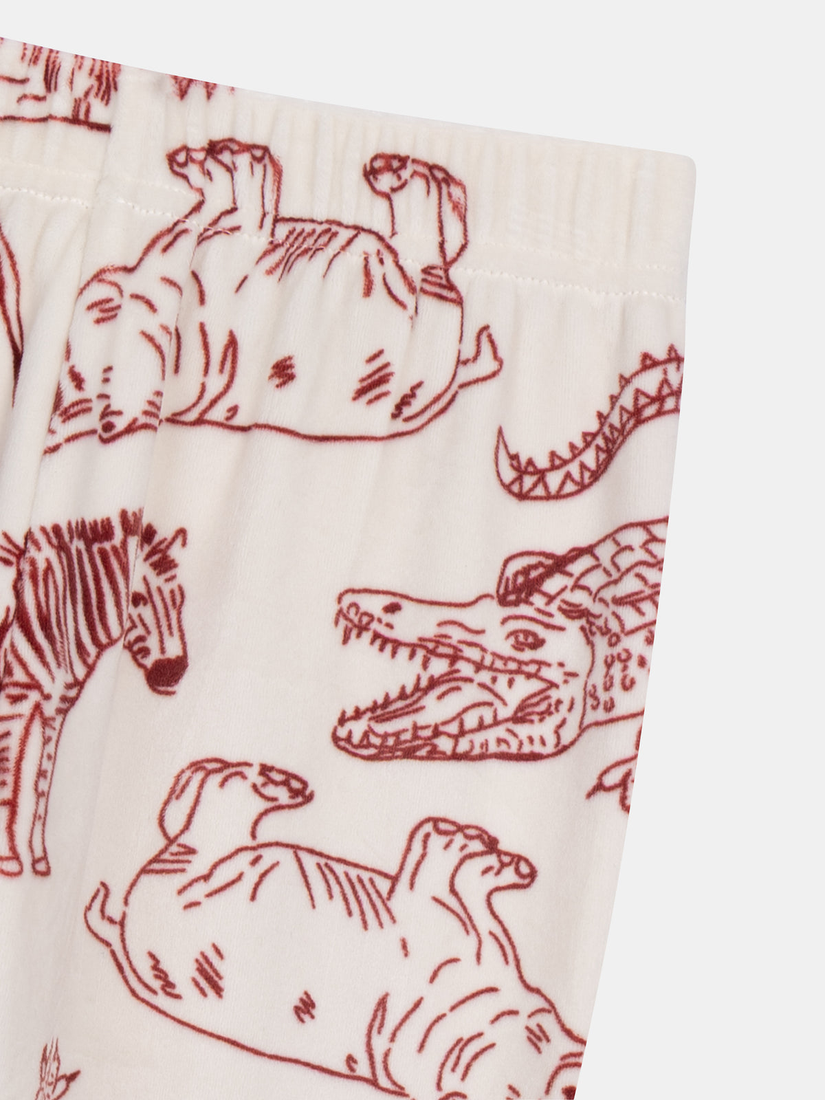 2-piece pajamas in stretch velvet with full savanna print for boys