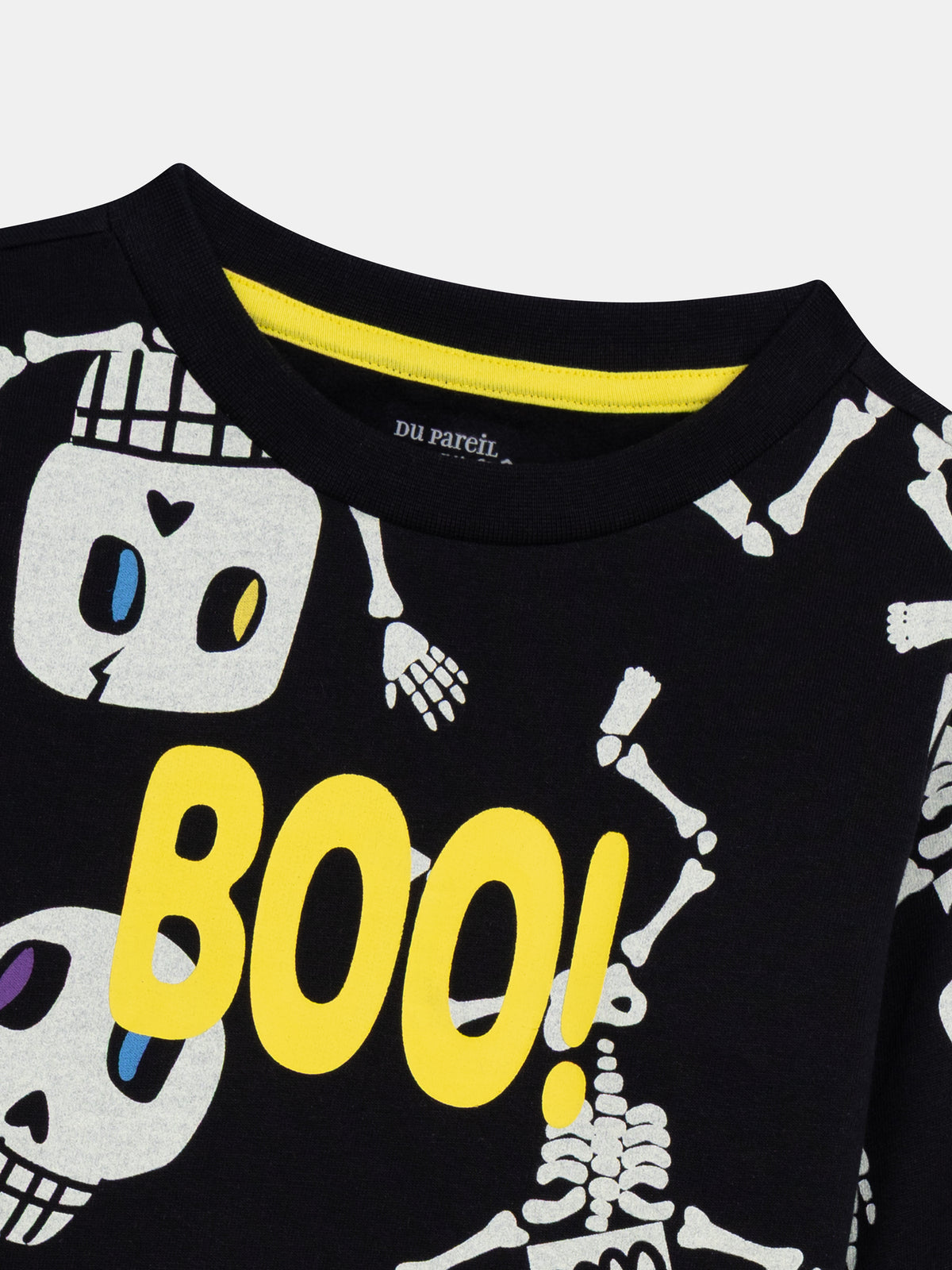 Glow-in-the-dark 2-piece Skeleton Pajamas "BOO!" for Boy