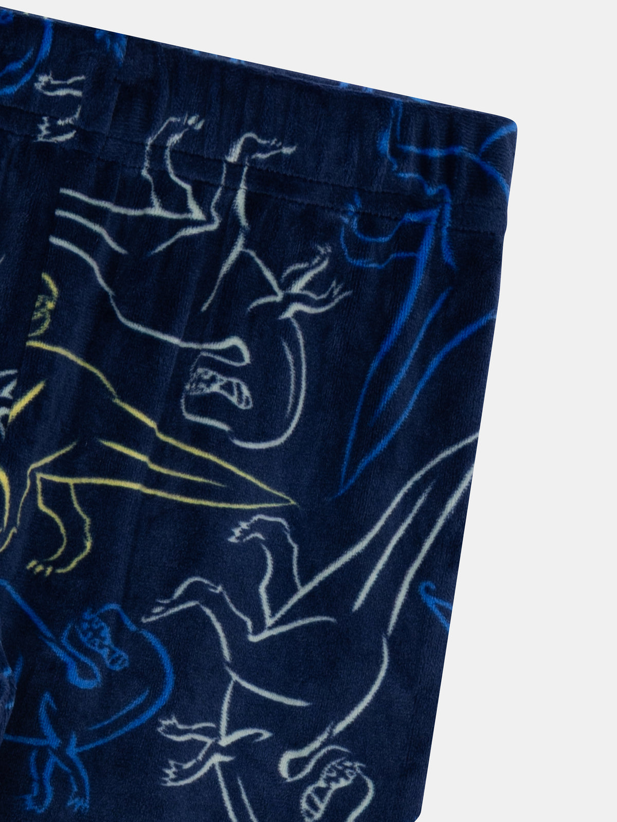2-piece stretch velvet dinosaur print pajamas for boys