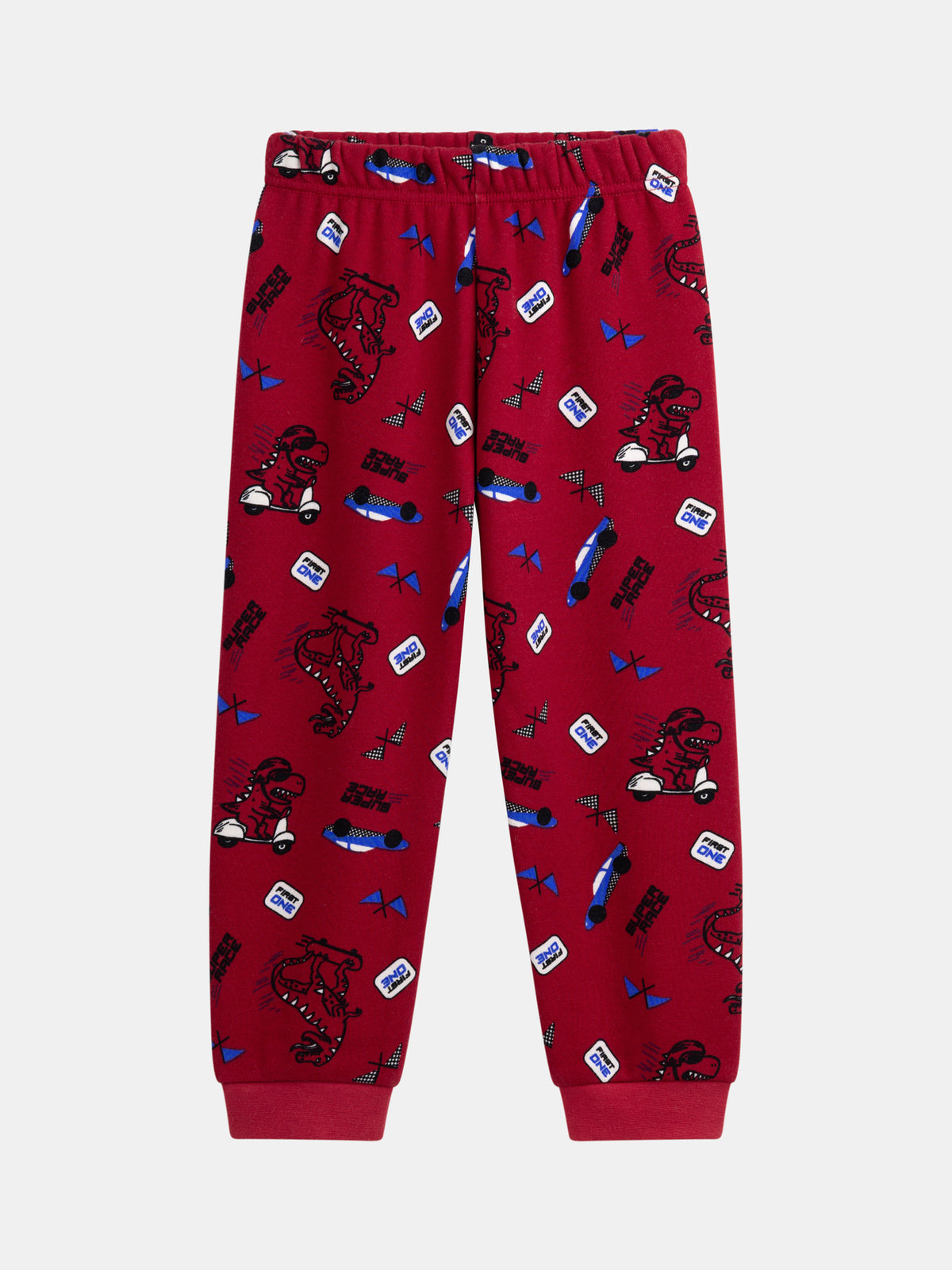 2-Piece Velvet Pajamas with Racing Car Pattern for Boys