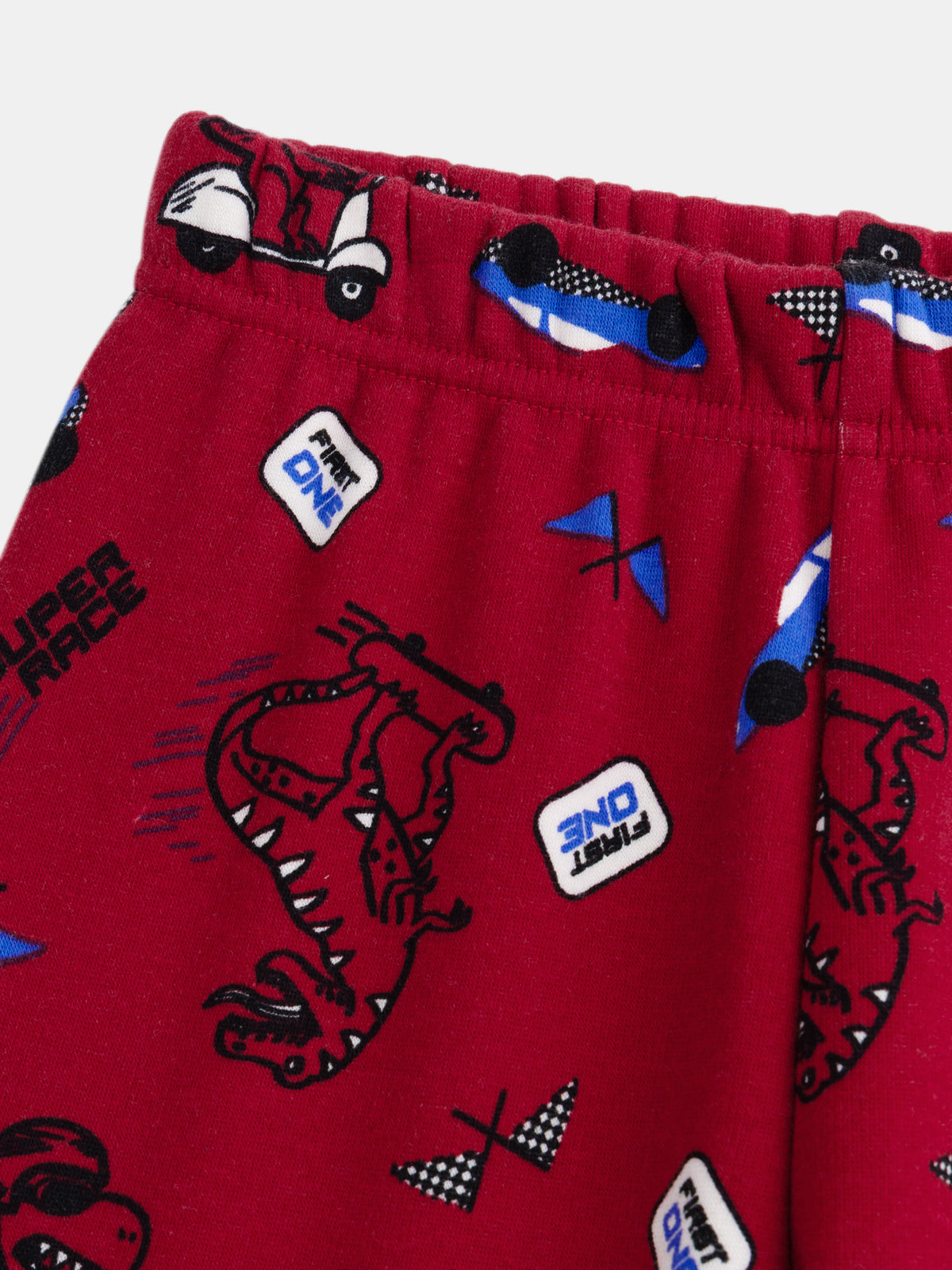 2-Piece Velvet Pajamas with Racing Car Pattern for Boys