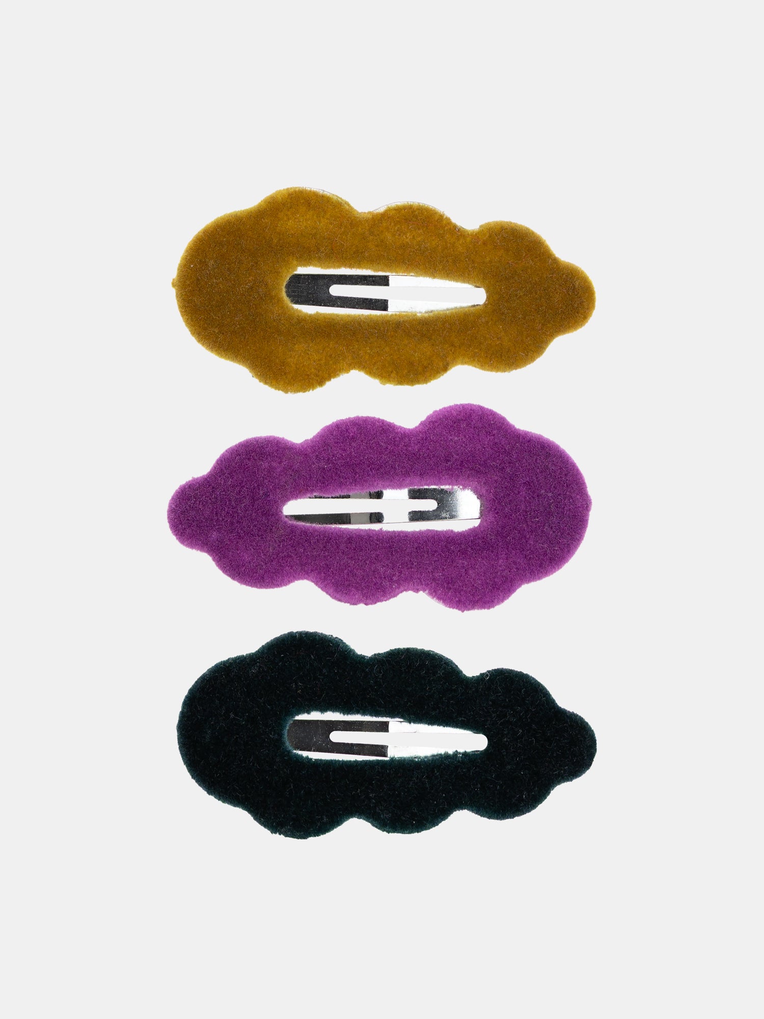 Set of 3 Multicolored Organic Shaped Hair Clips for Girls