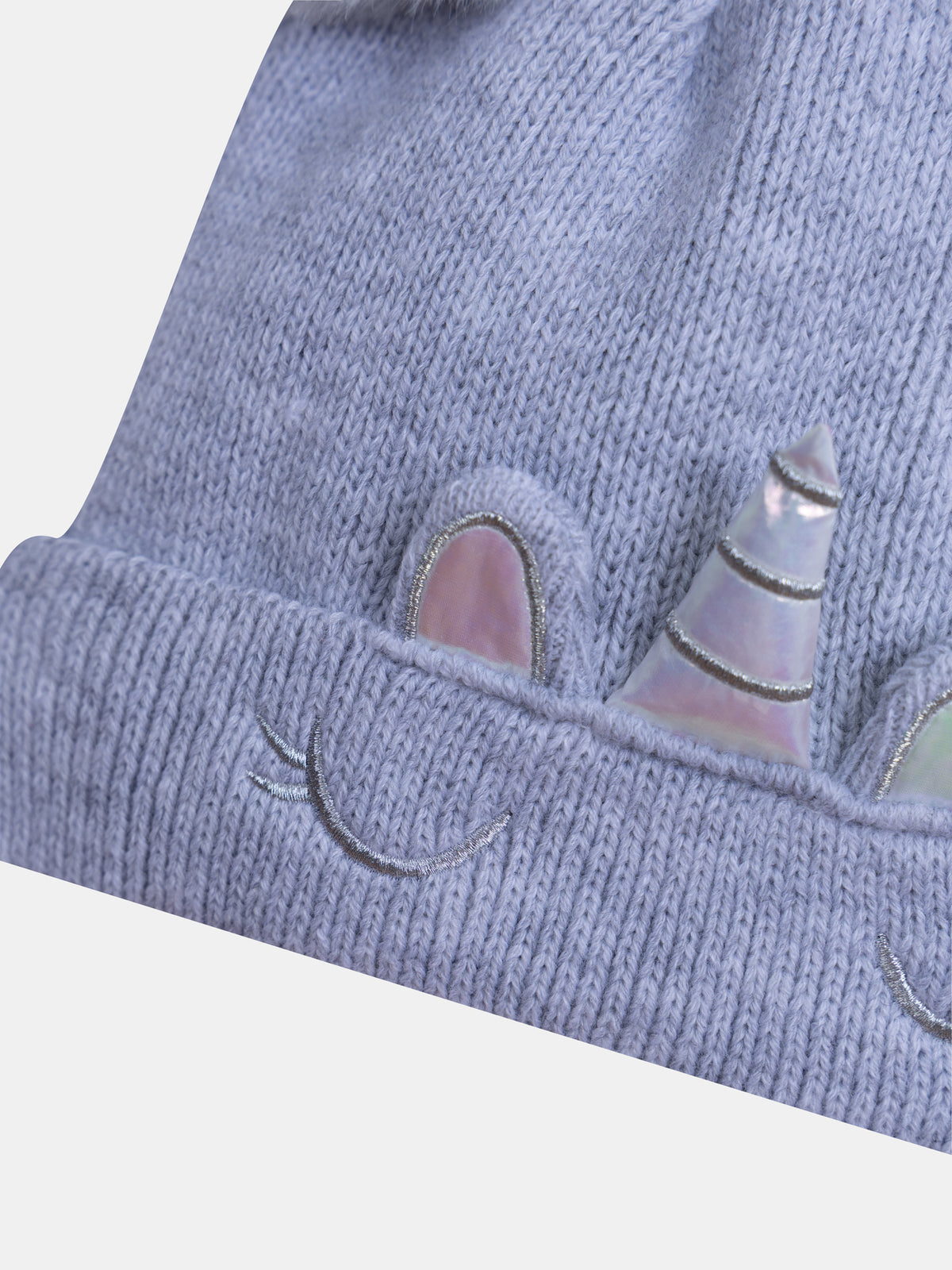 Grey Unicorn Beanie for Girls
