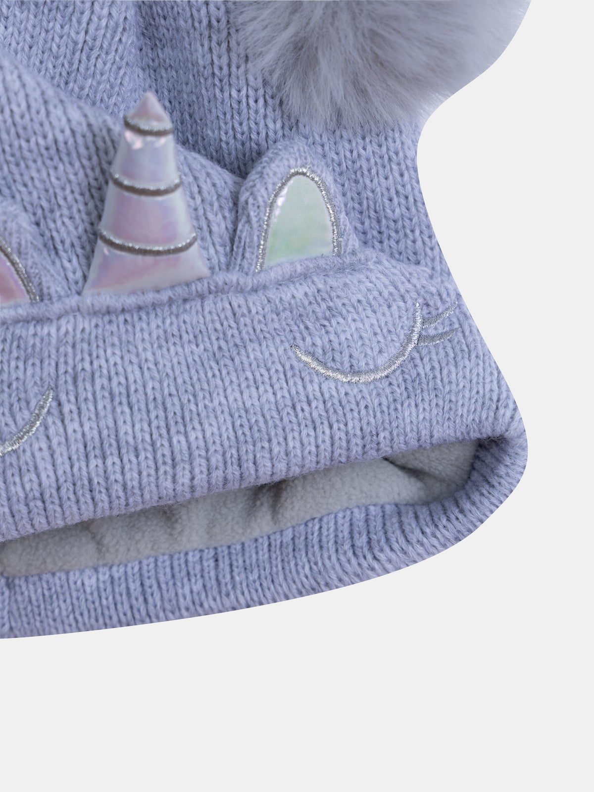 Grey Unicorn Beanie for Girls