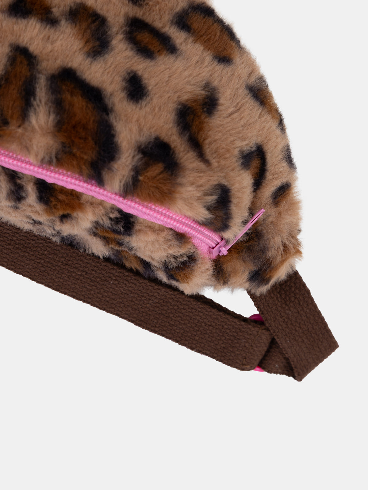 Girls' leopard print faux fur bum bag