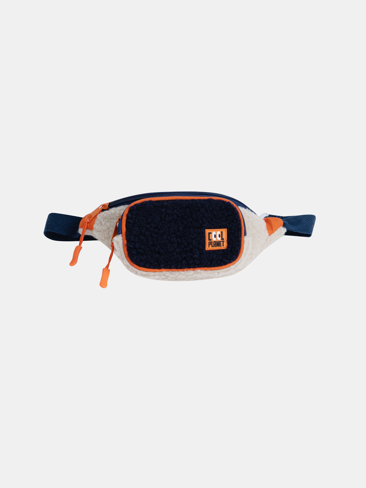 Beige Fanny Bag with Faux Fur and Tricolor Assembly for Boys