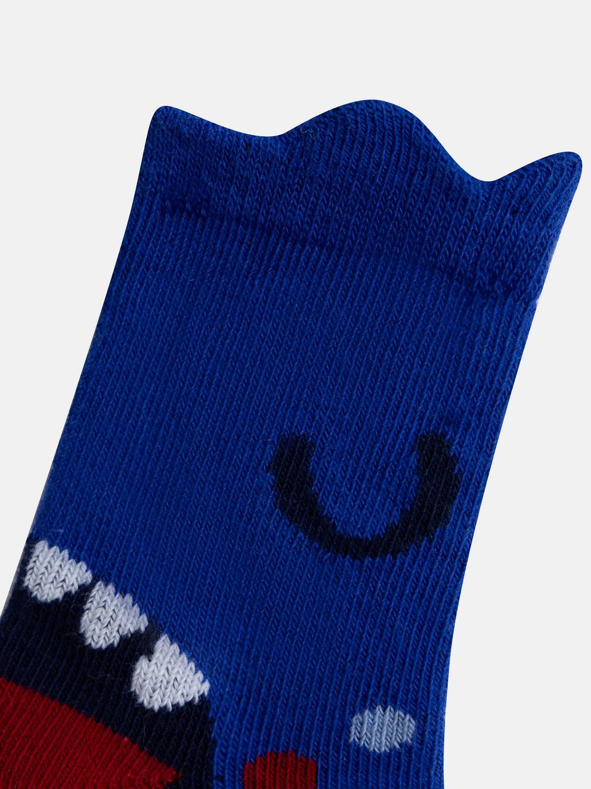 Blue socks with dinosaur teeth animation for baby boy
