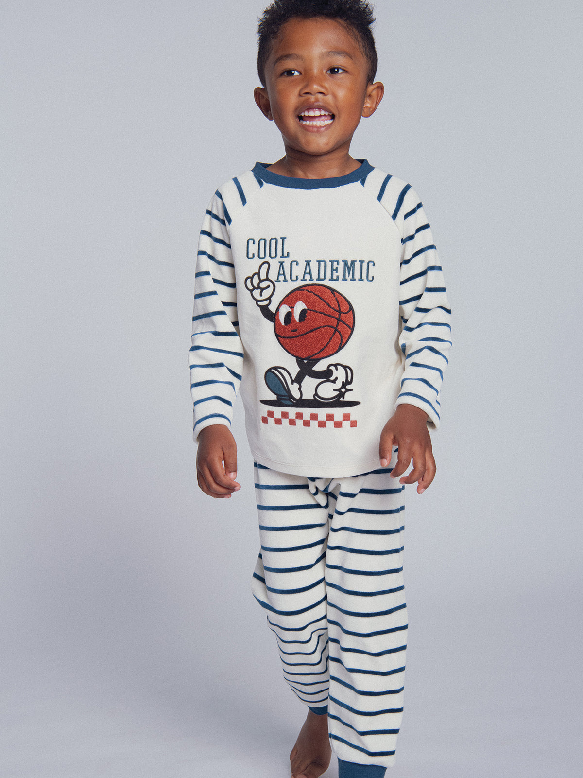 2-piece phosphorescent velour pajamas "Cool Academic" for boys