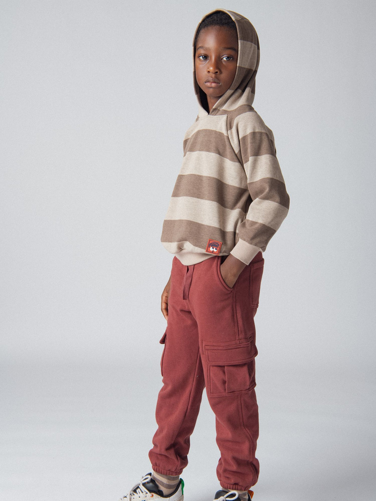 Striped sweatshirt with hood for boys