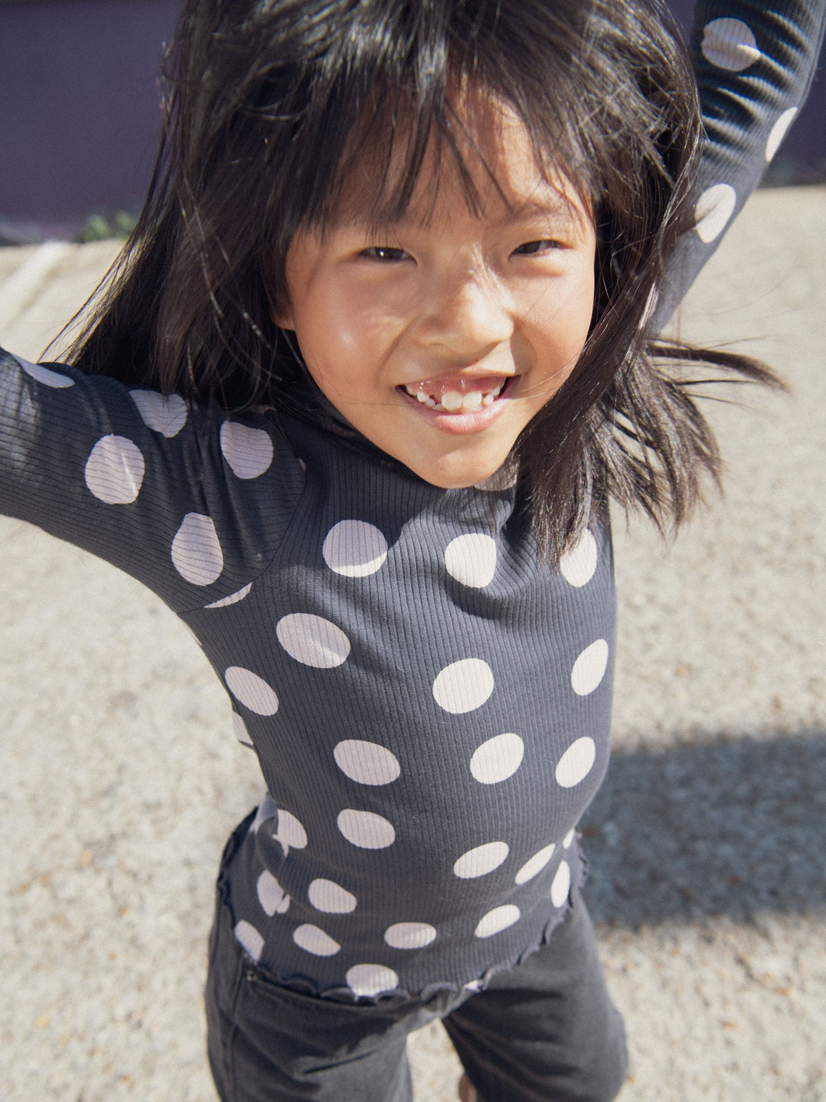 Charcoal Gray Polka Dot Under-Pull for Girls