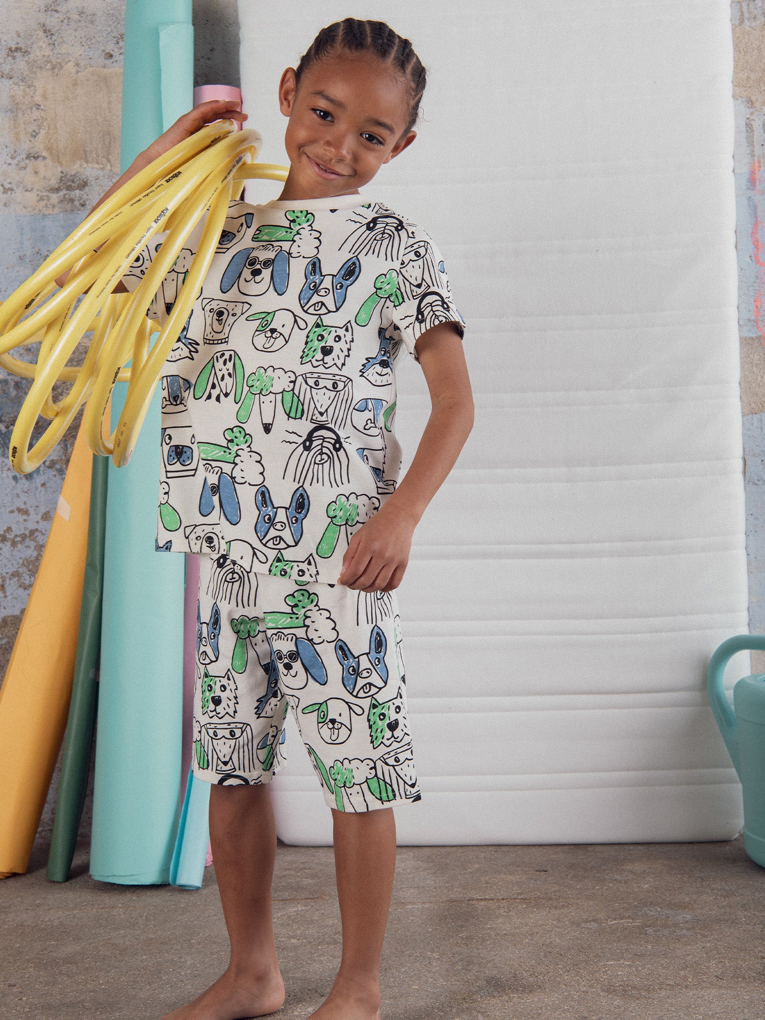 Short Pajamas Printed 'Dog Portraits' for Boys