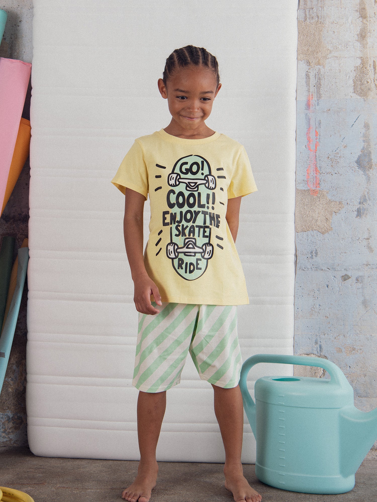 Yellow Short Pyjama "Enjoy the Skate Ride" for Boys