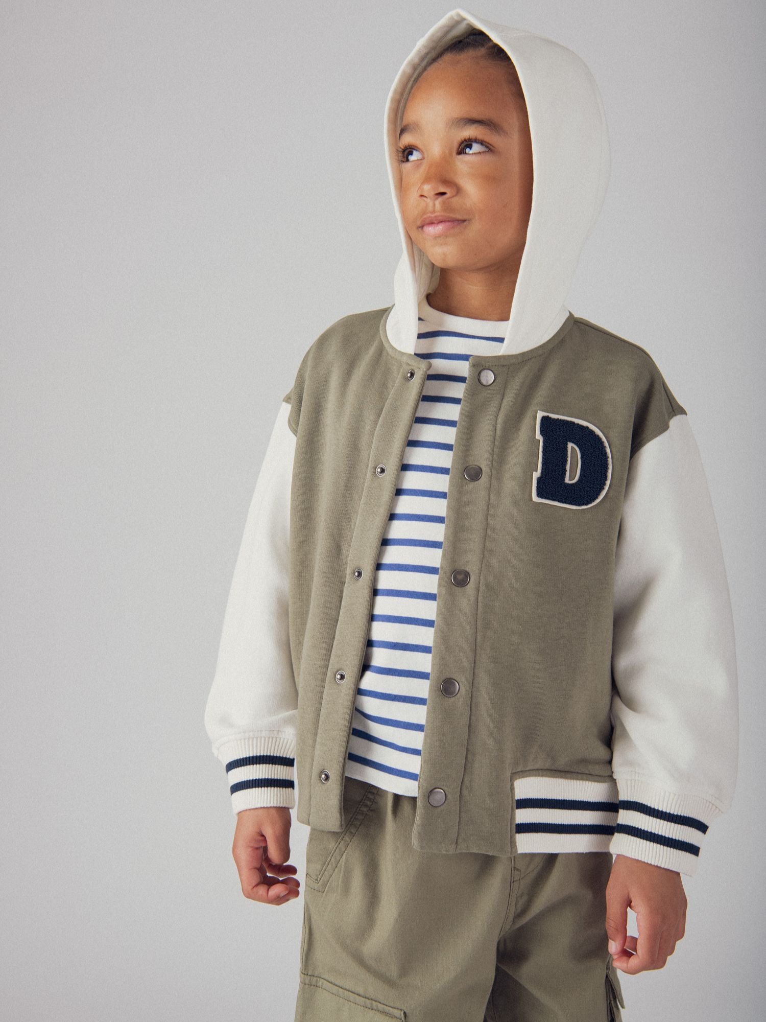 Khaki Hooded Teddy Jacket for Boys