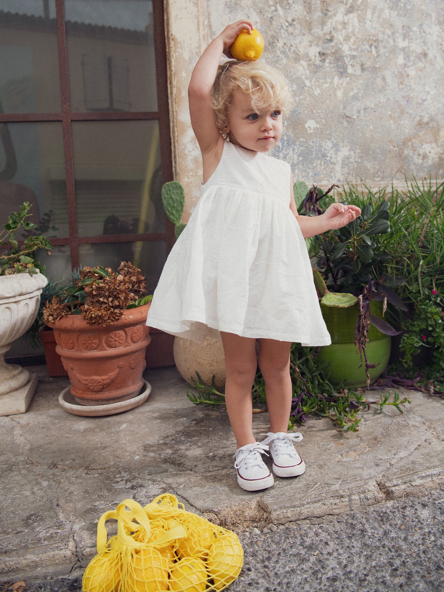 Embroidered Vanilla Dress for Baby Girl