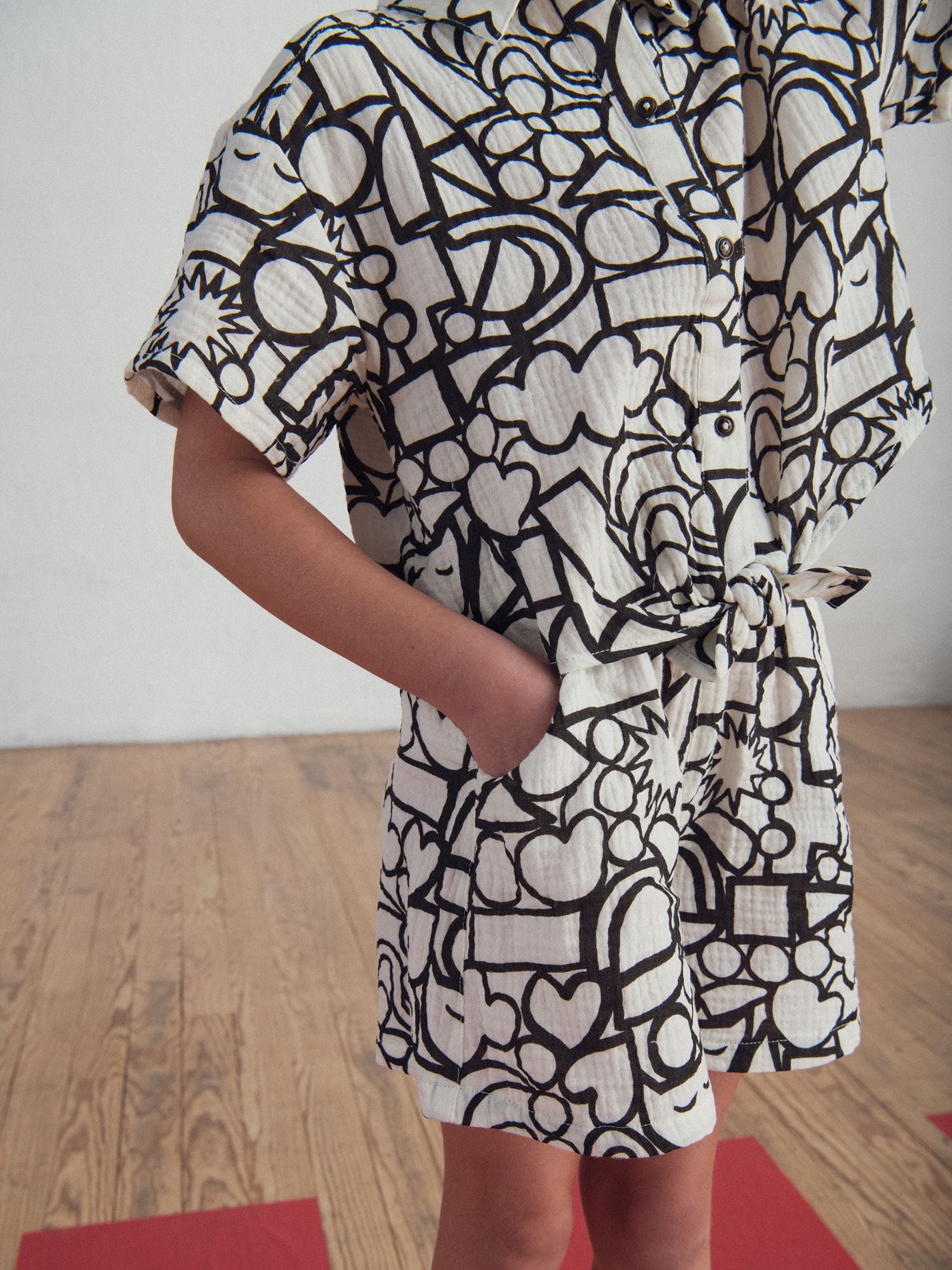 Ecru Graphic Print Shirt for Girls