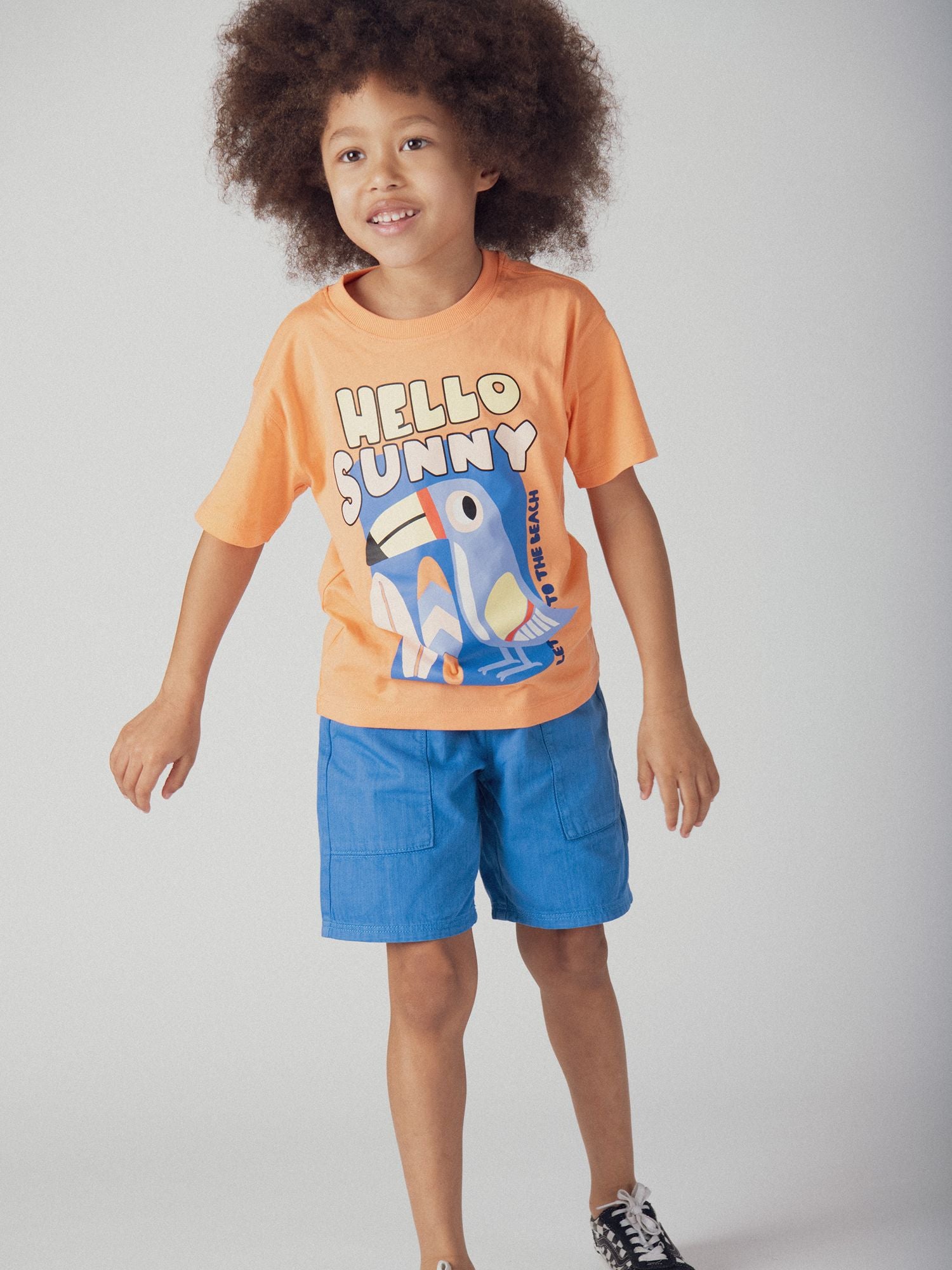Orange Toucan Animation T-Shirt for Boys