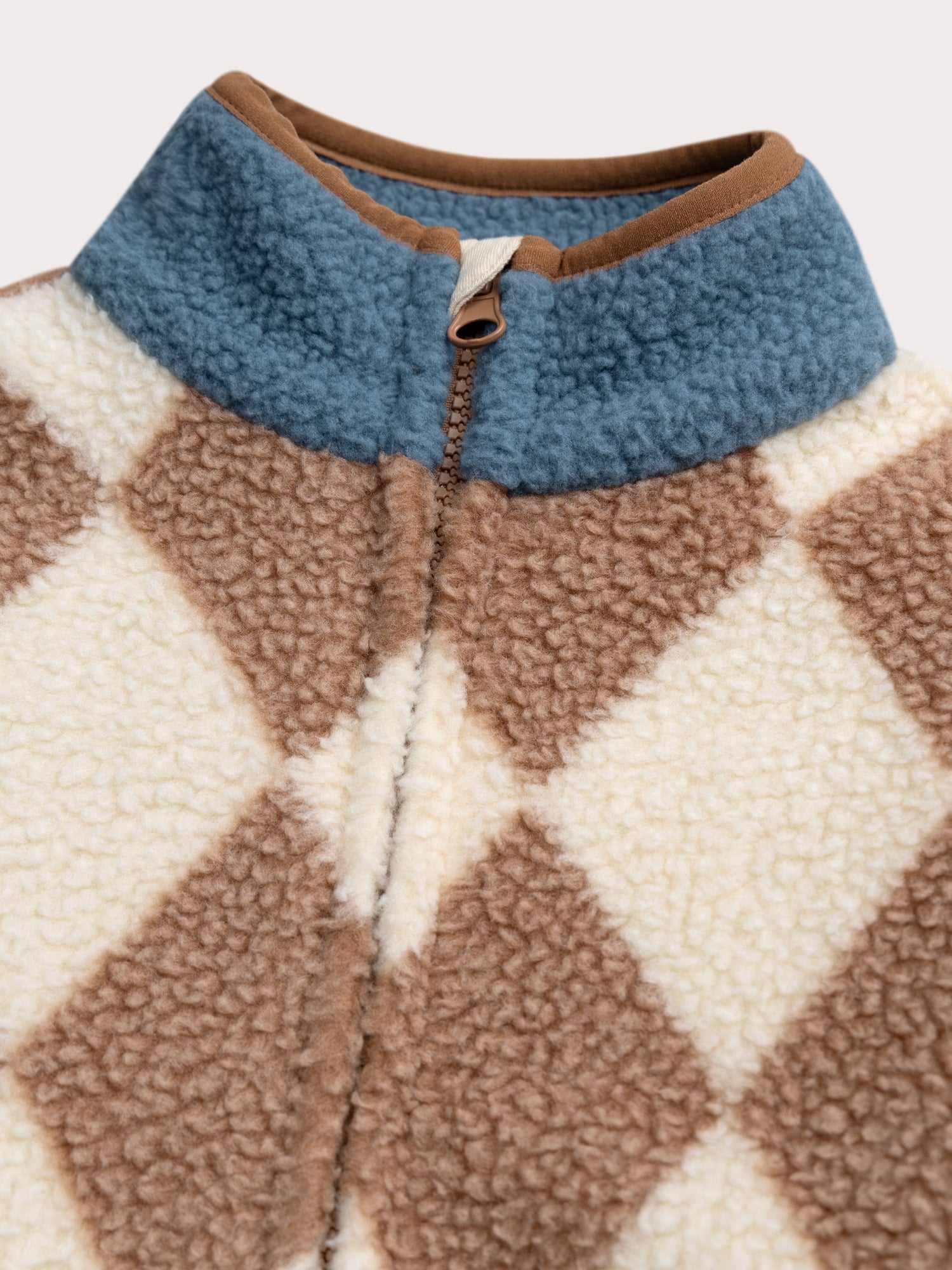 Sheep Effect Jacket with Check Pattern