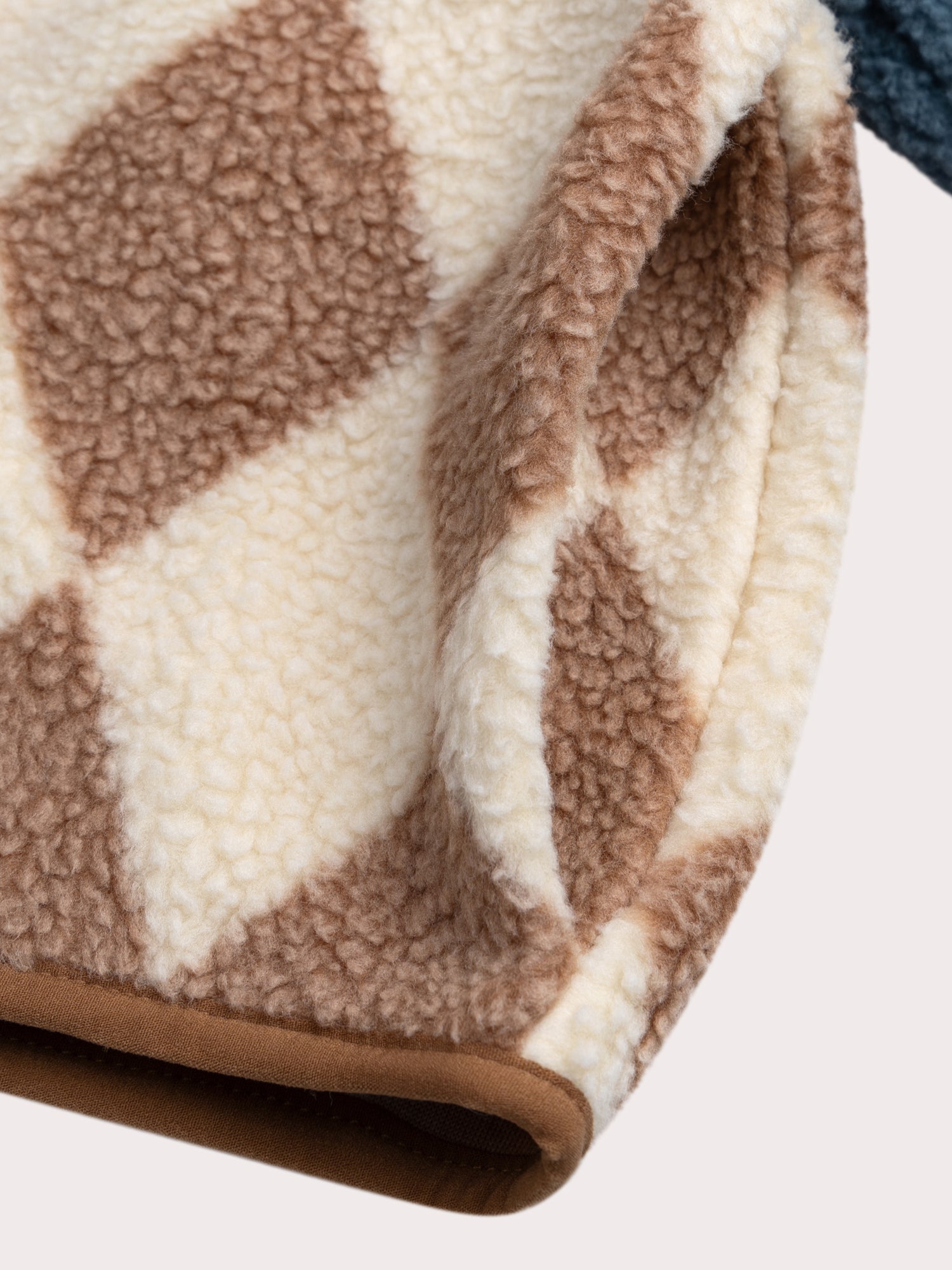 Sheep Effect Jacket with Check Pattern