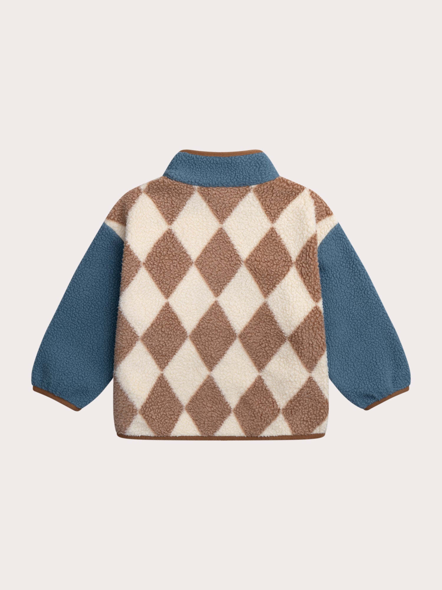 Sheep Effect Jacket with Check Pattern