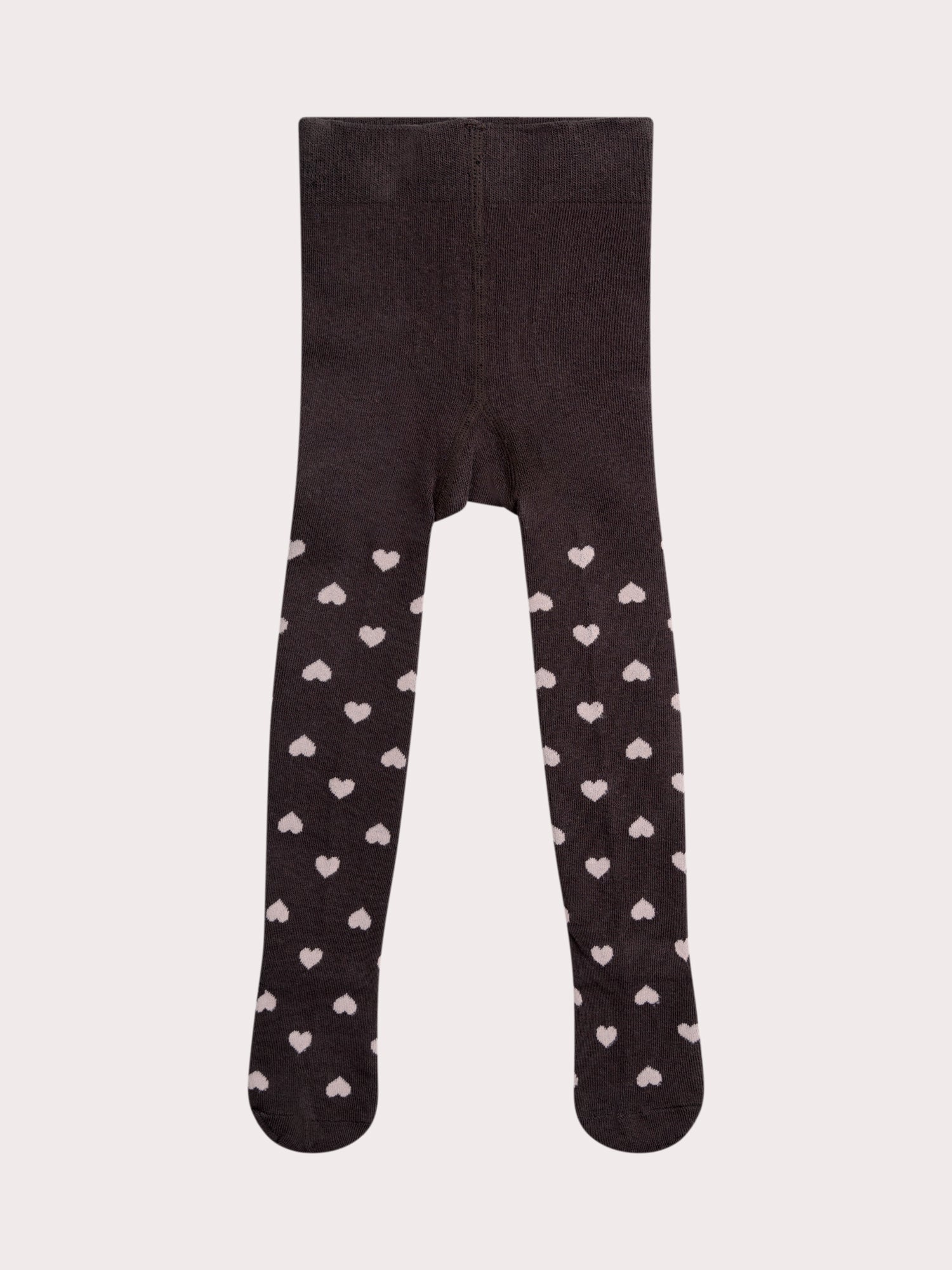 Gray Tights with Purple Hearts for Girl