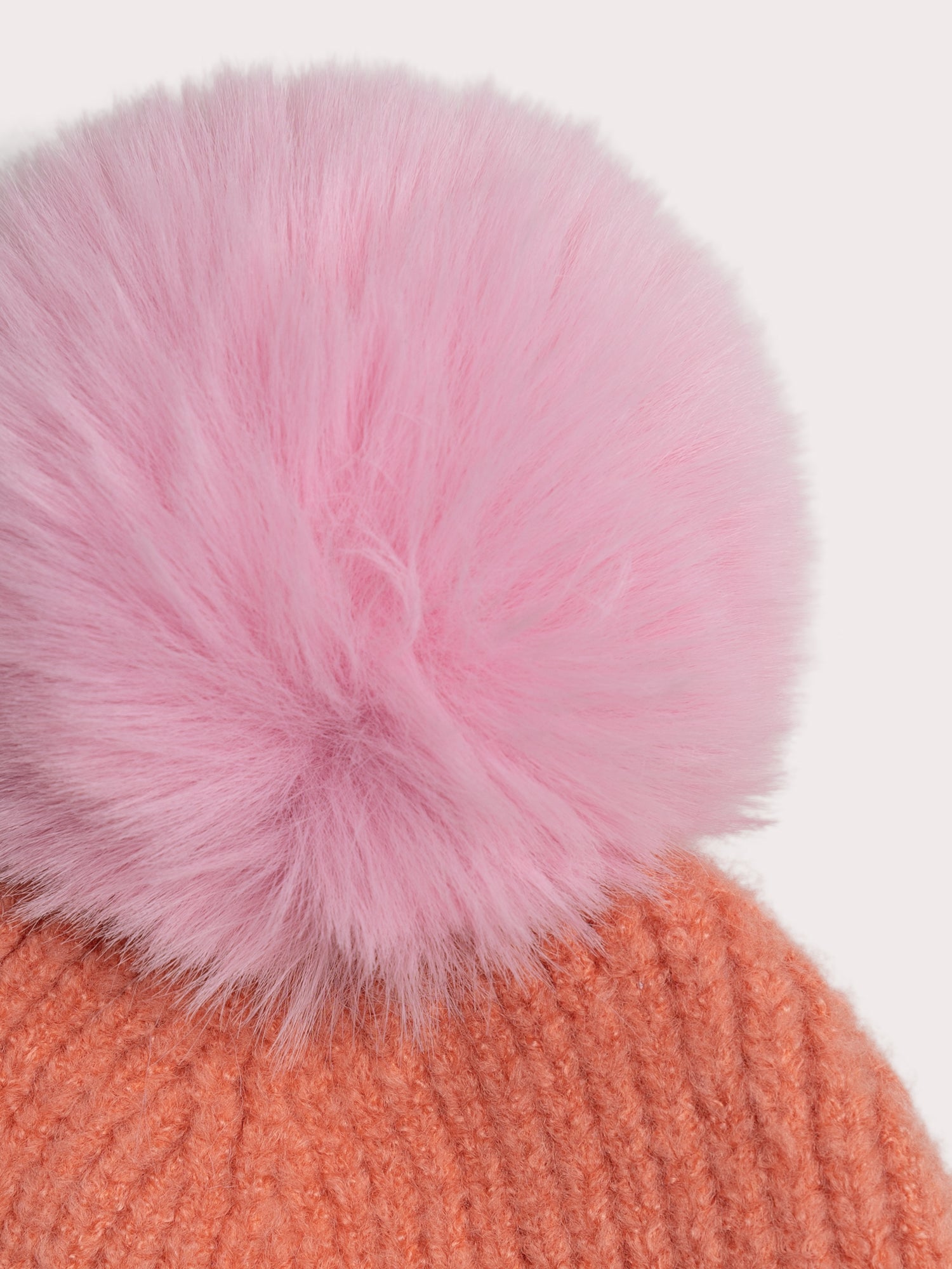Two-tone Beanie with Pom Pom for Girl