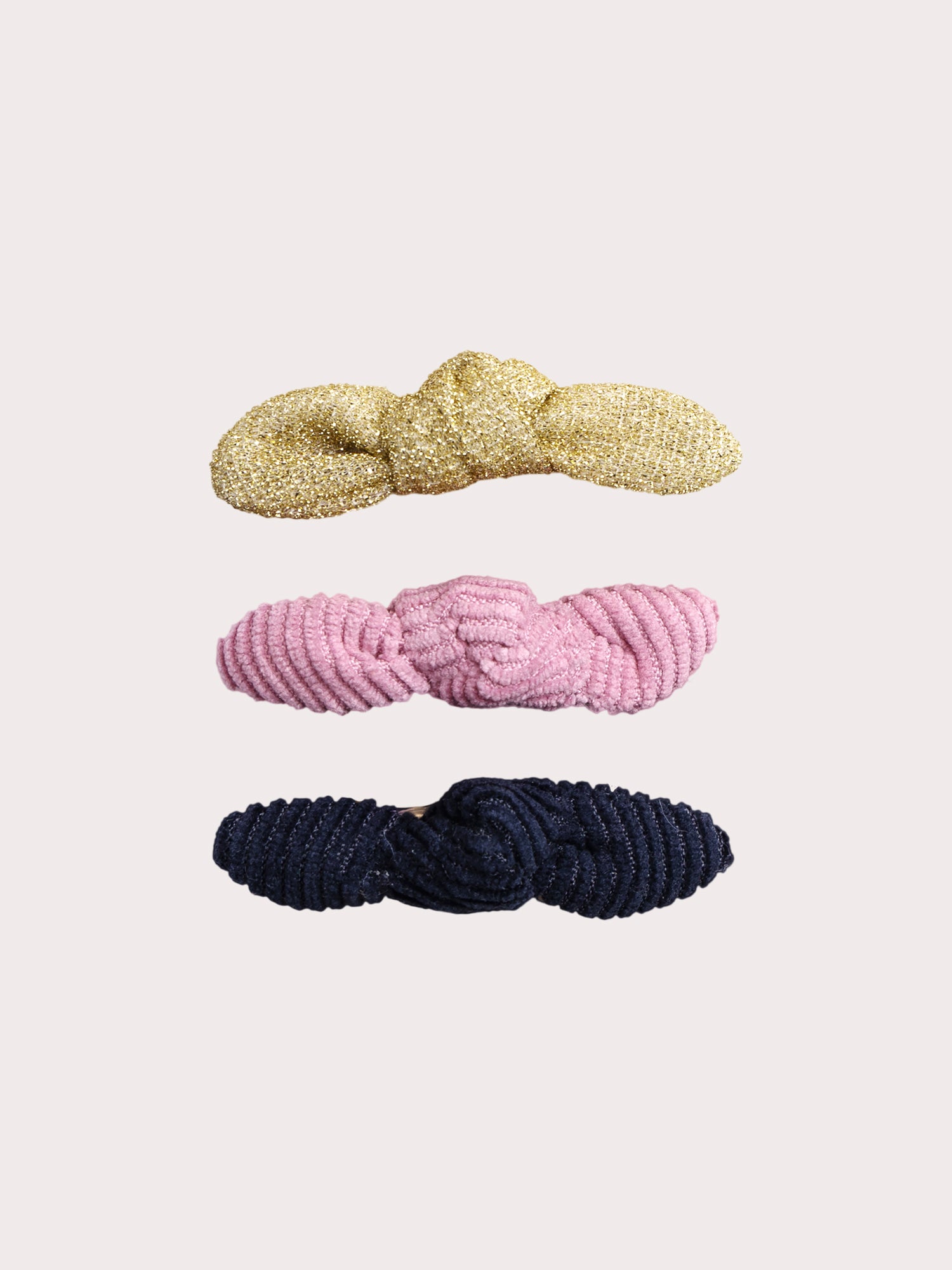 Set of 3 bow hair clips for girls