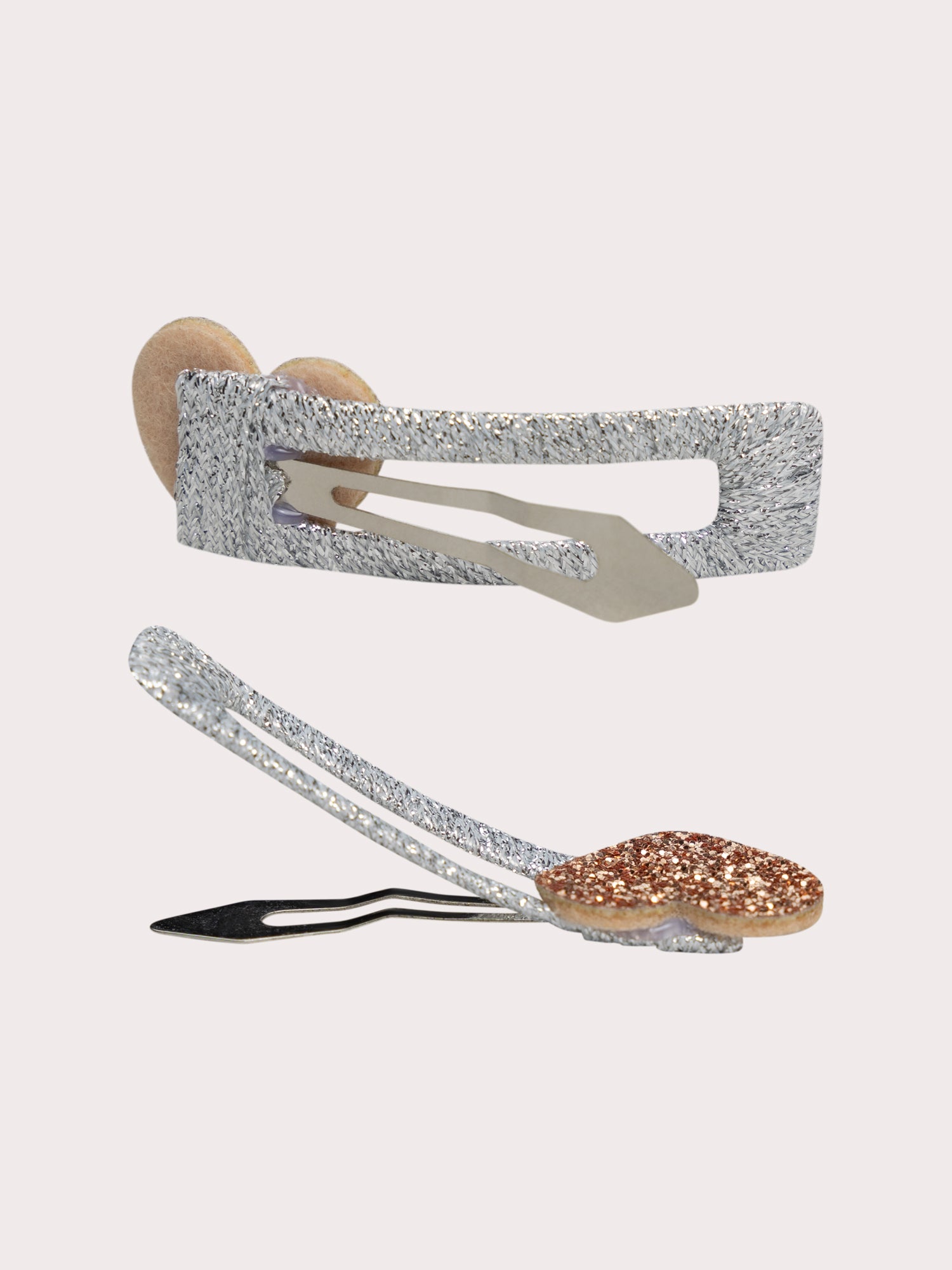 Set of 2 Hairpins with 3D Heart Animation for Girls