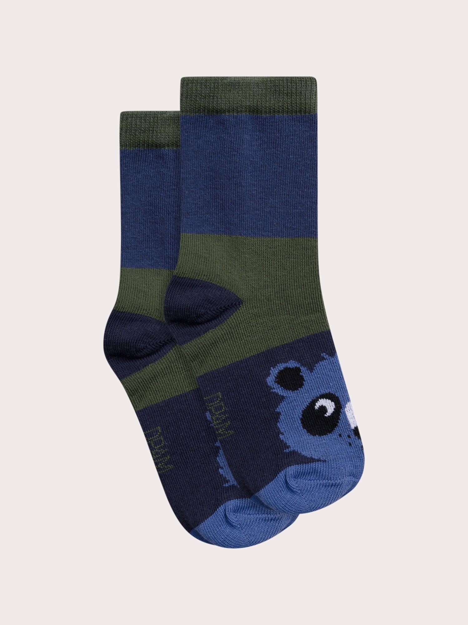 Green socks with panda pattern for boys