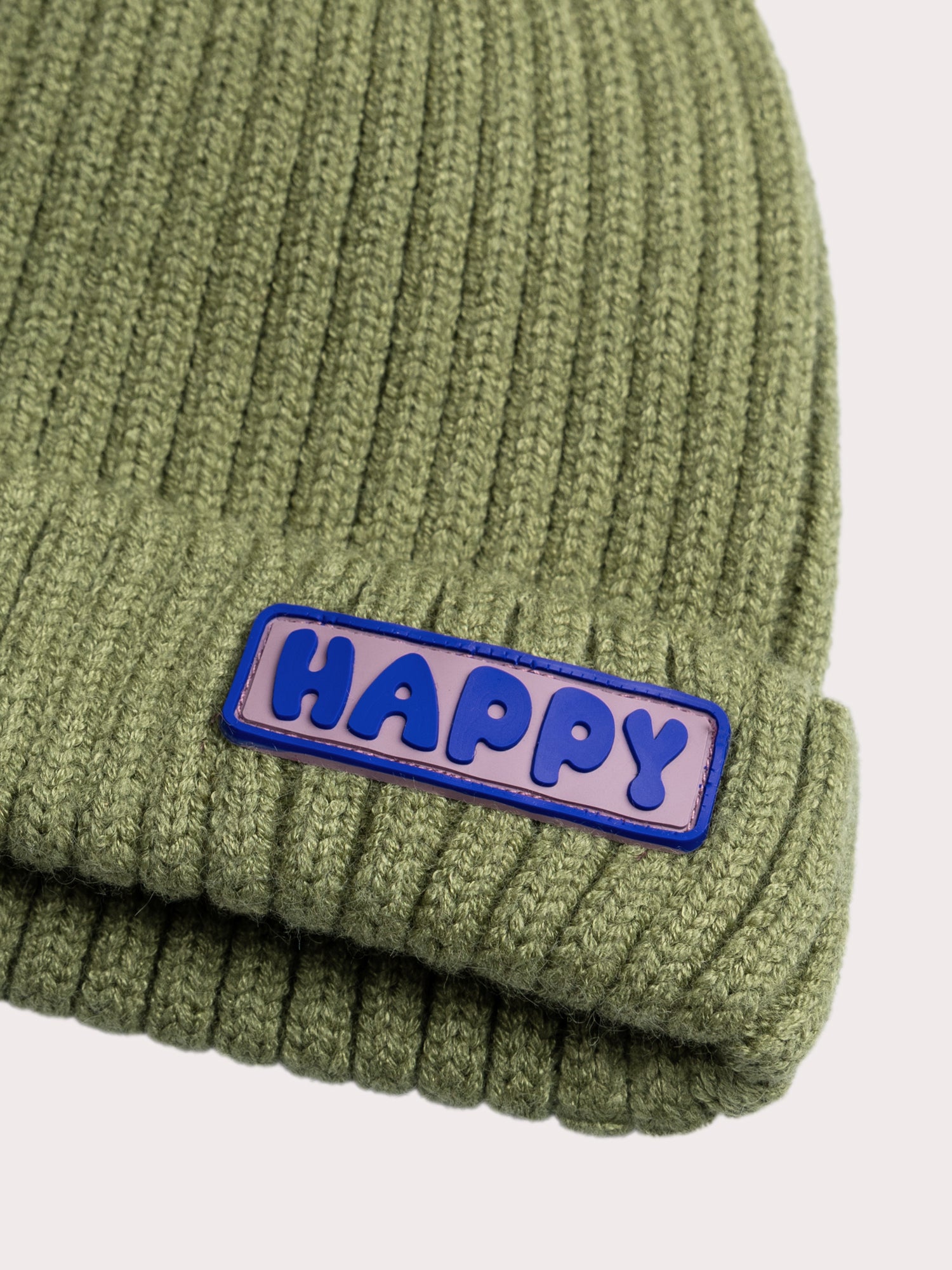 Khaki Ribbed Beanie for Boys