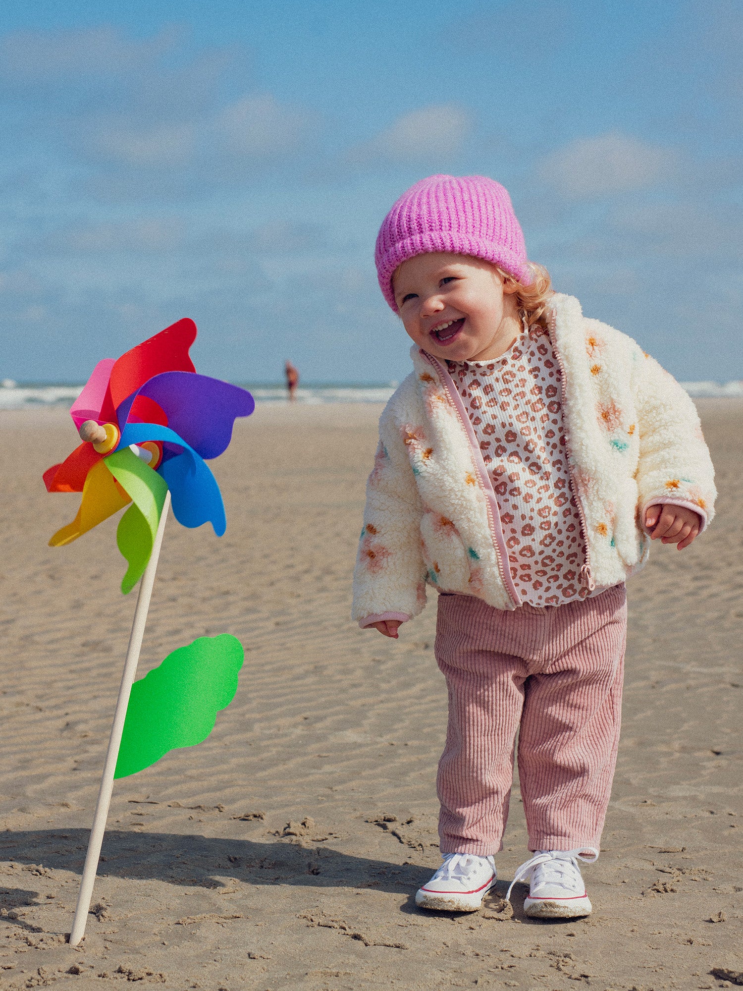 Purple sequin beanie for baby girl