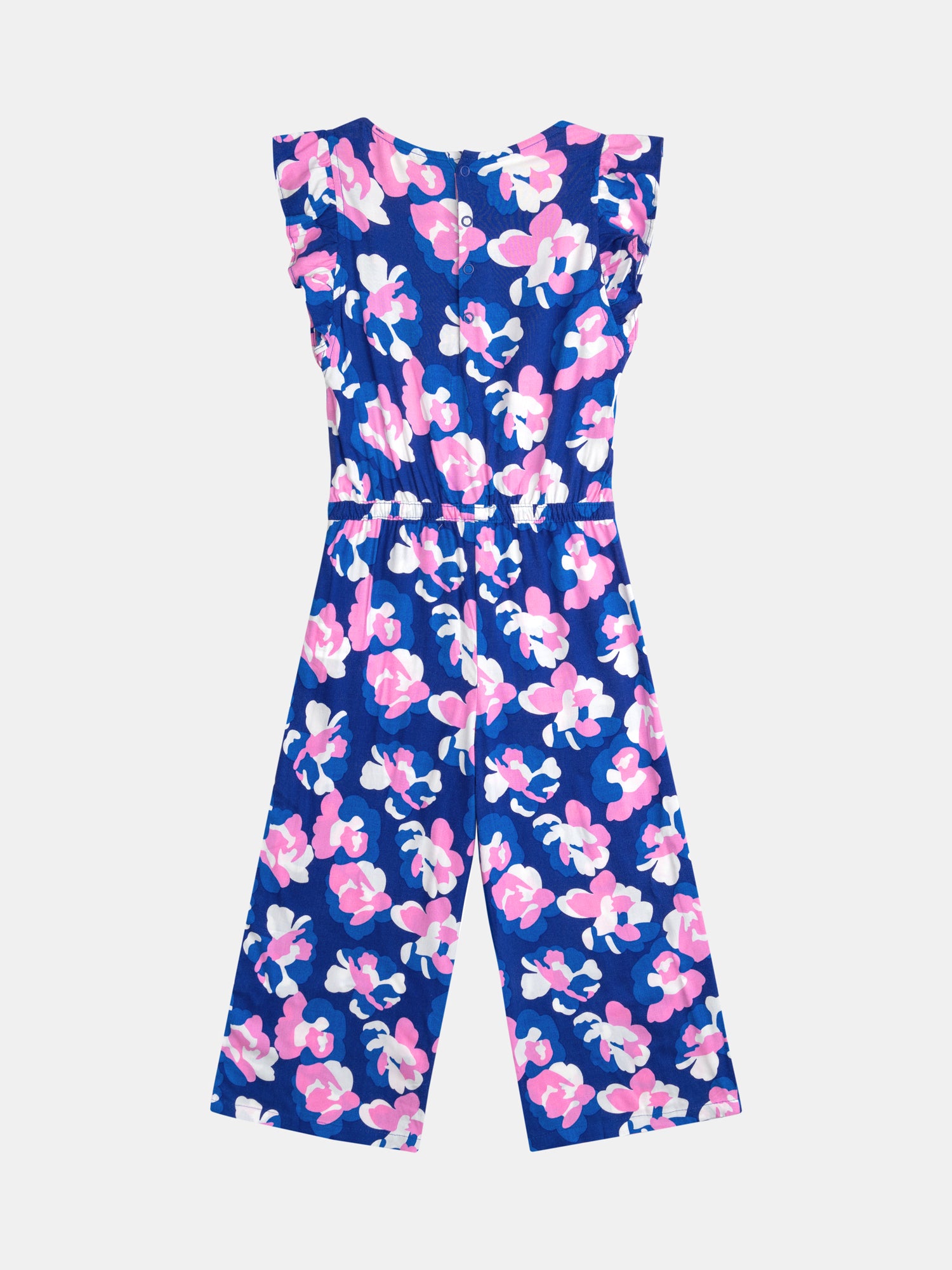 Blue floral print overall for girls