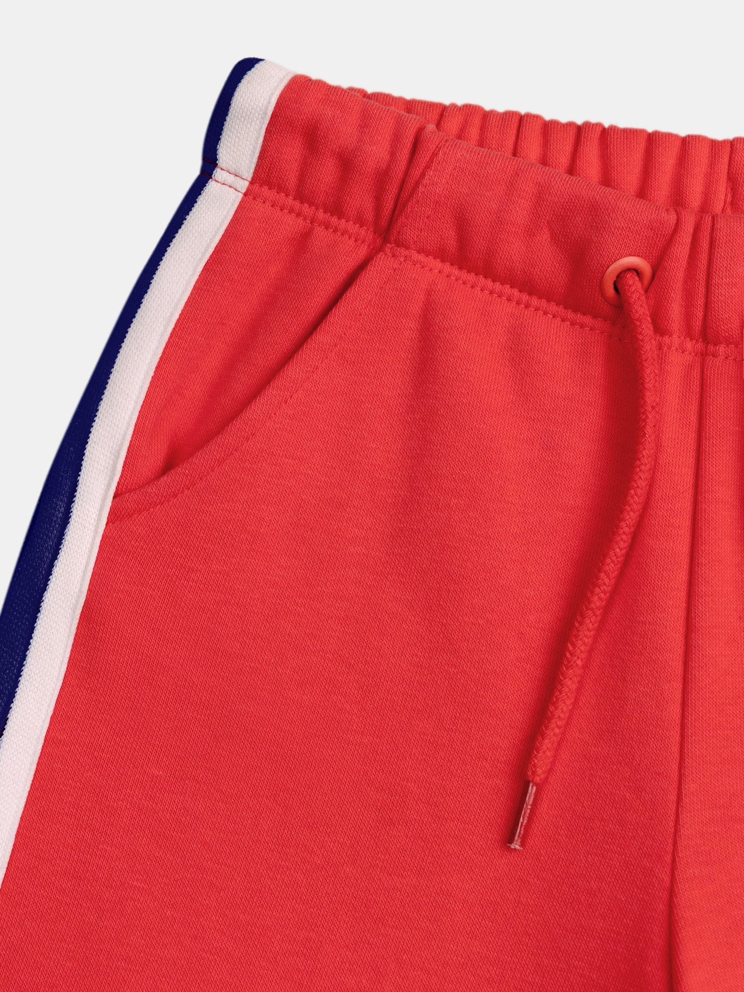 Red Fleece Pants with Colorful Stripes for Girls