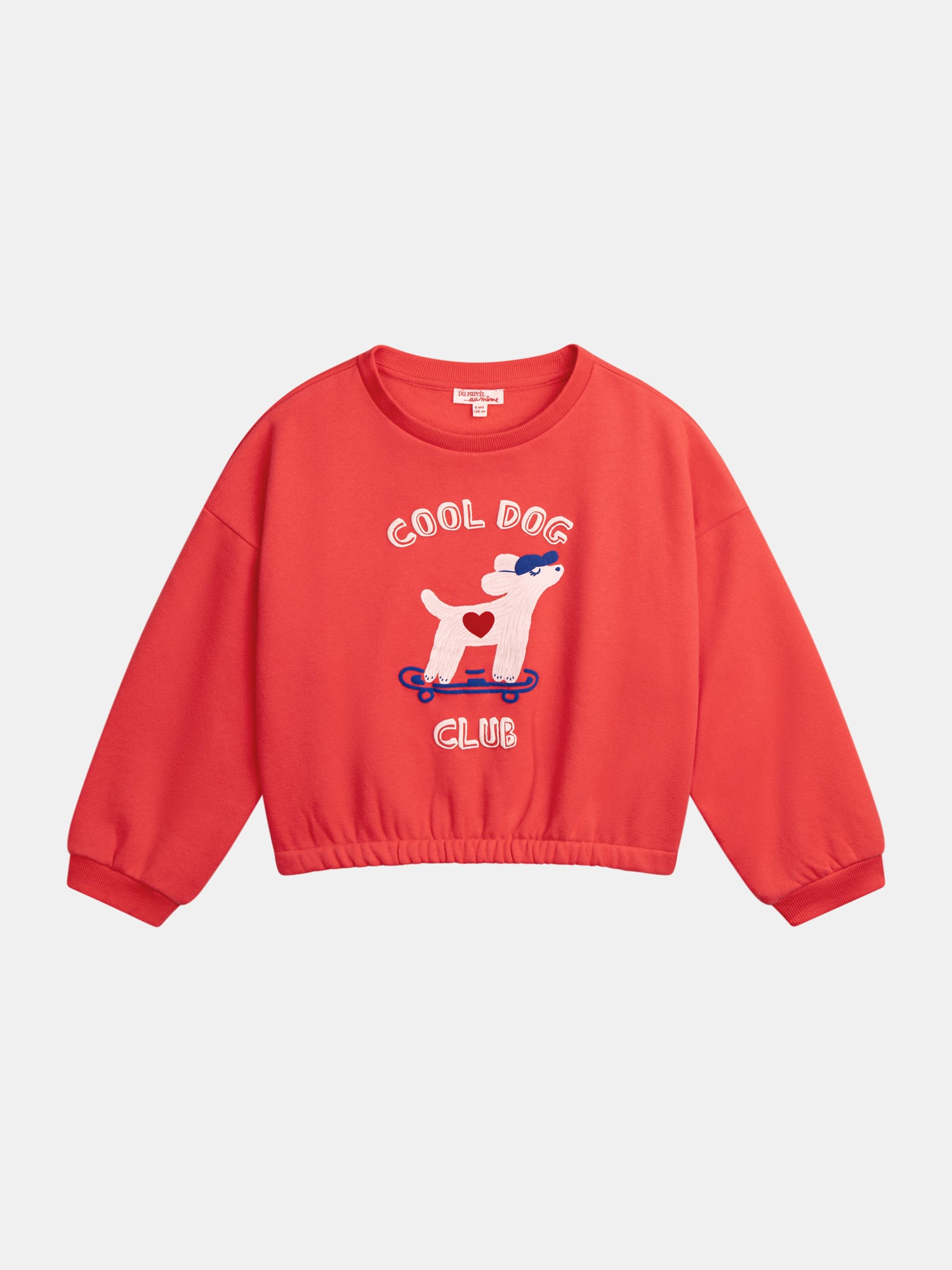 Red sweatshirt with dog animation for girls