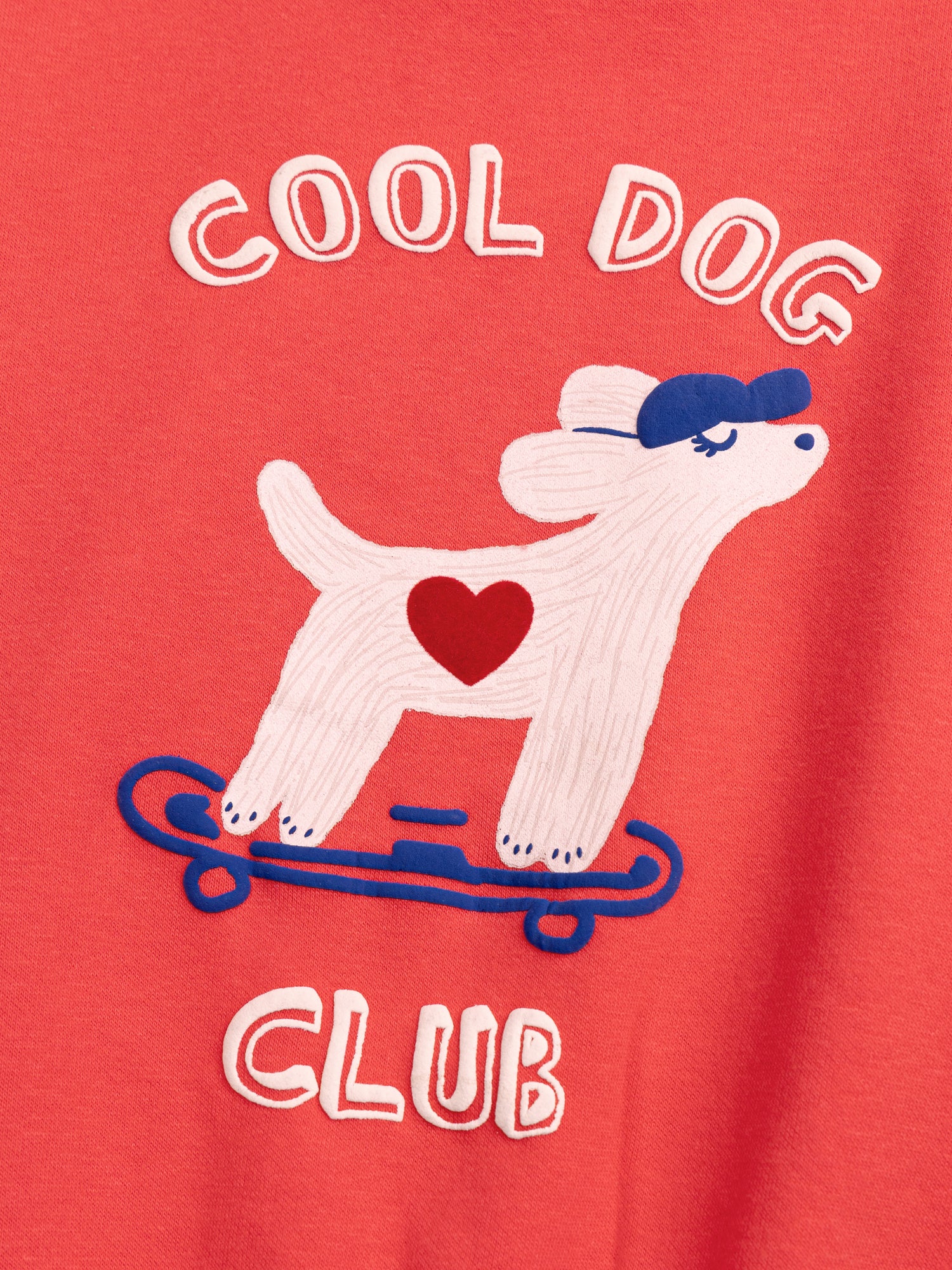 Red sweatshirt with dog animation for girls