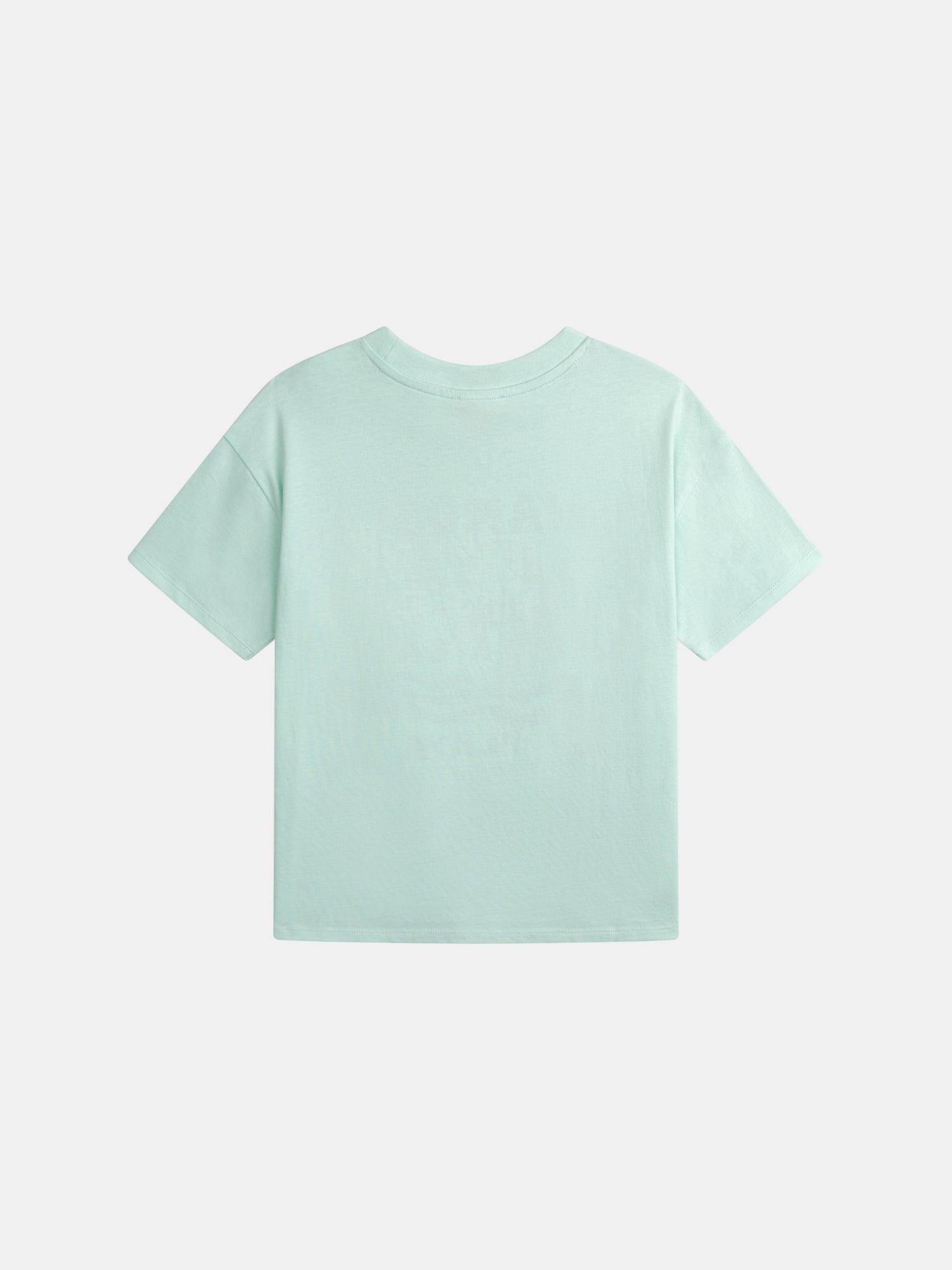 Oversized blue t-shirt with beach animation for girls