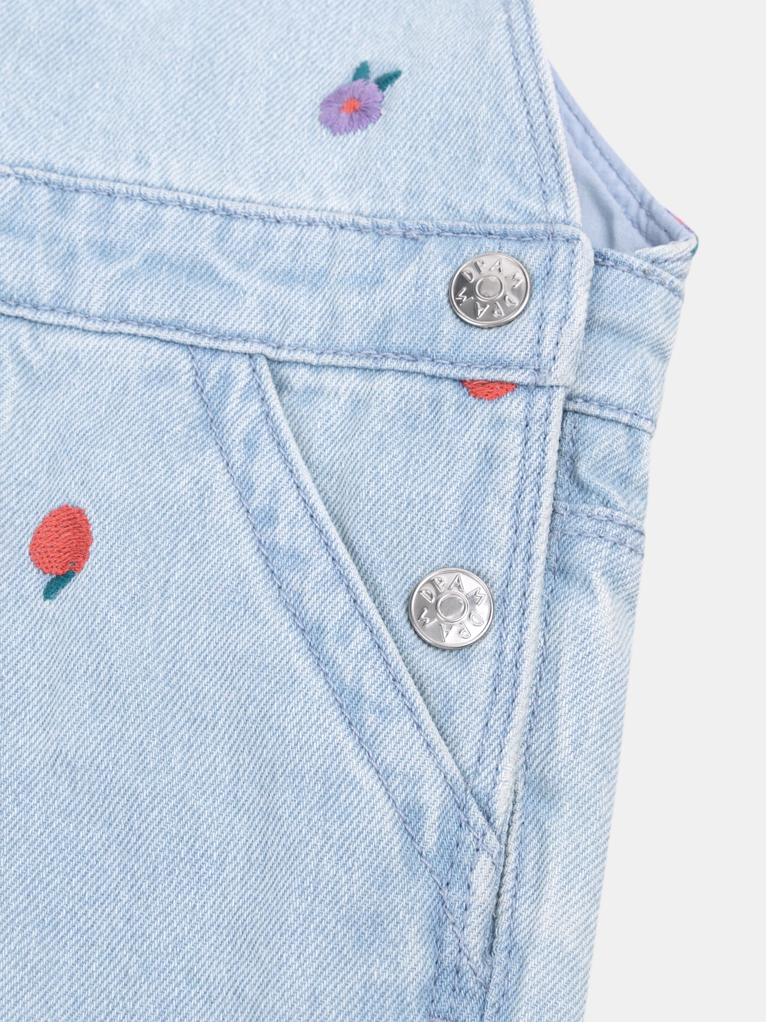 Embroidered Denim Overalls for Girls