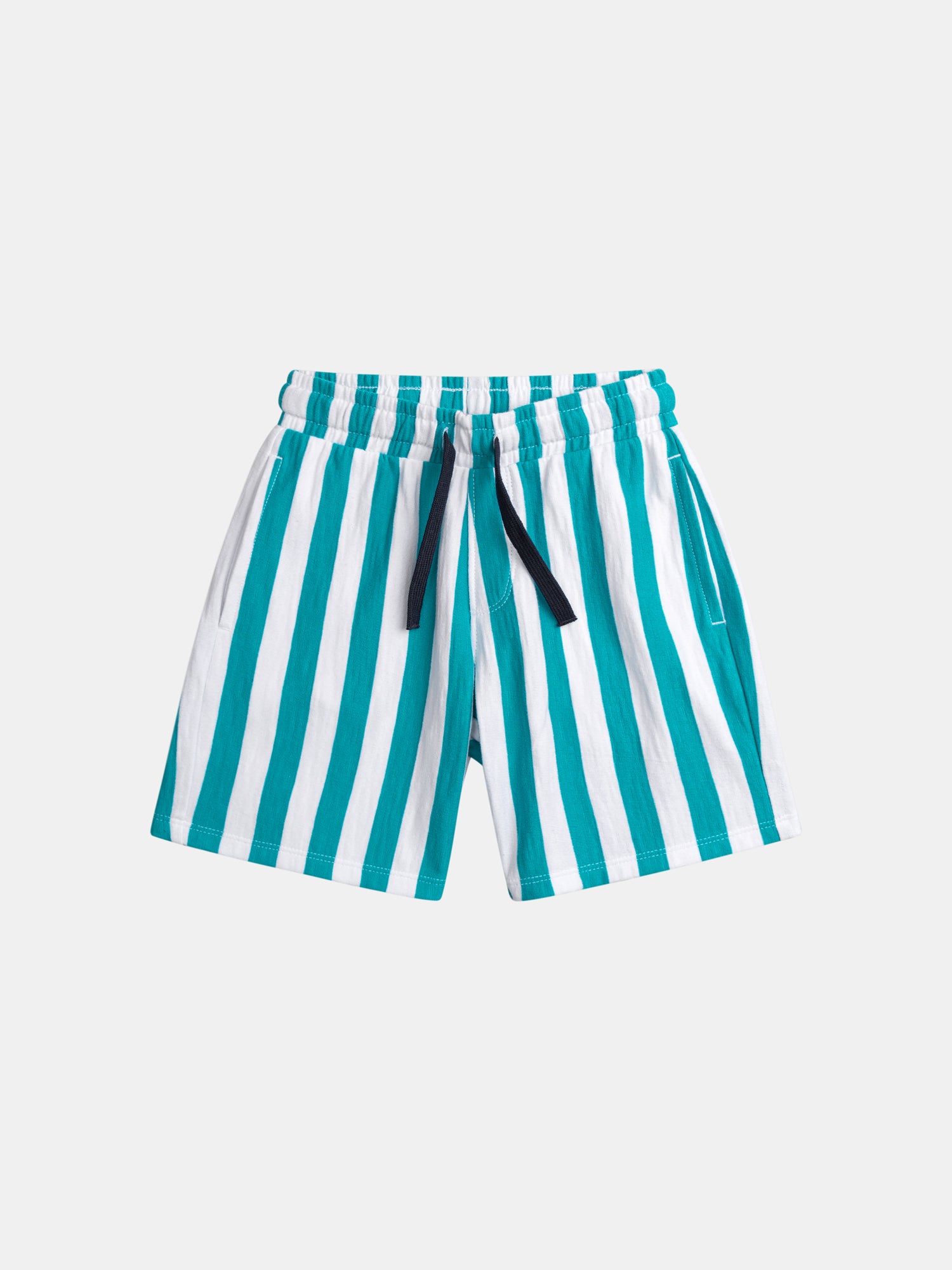 Striped Turquoise Shorts with Pockets for Boys