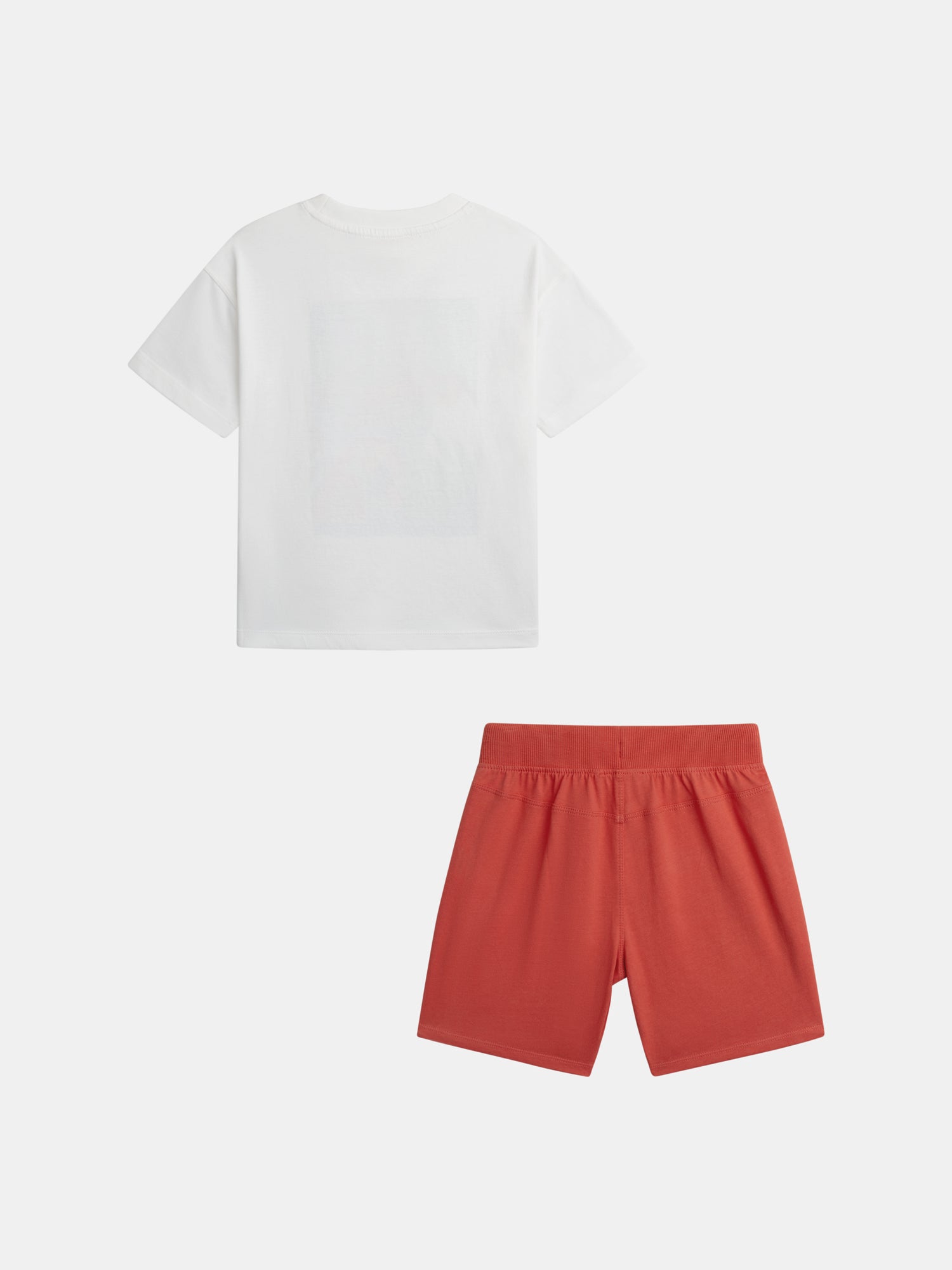 Ecru t-shirt and red shorts set with animation for boy