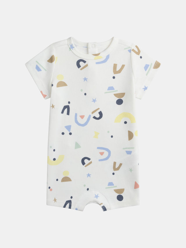 Short white birth romper