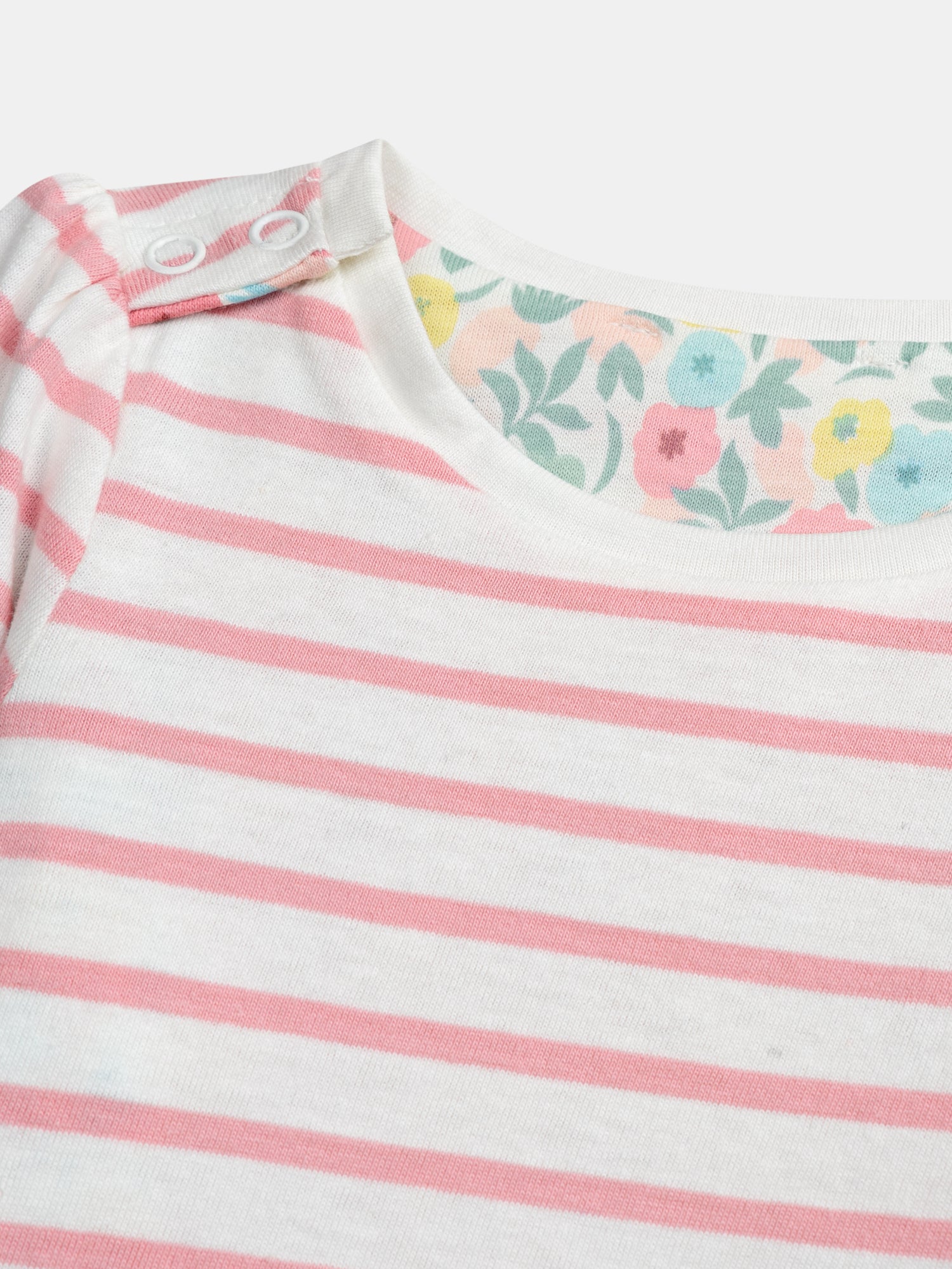 Reversible T-Shirt with Pastel Flower Print for Baby Girl