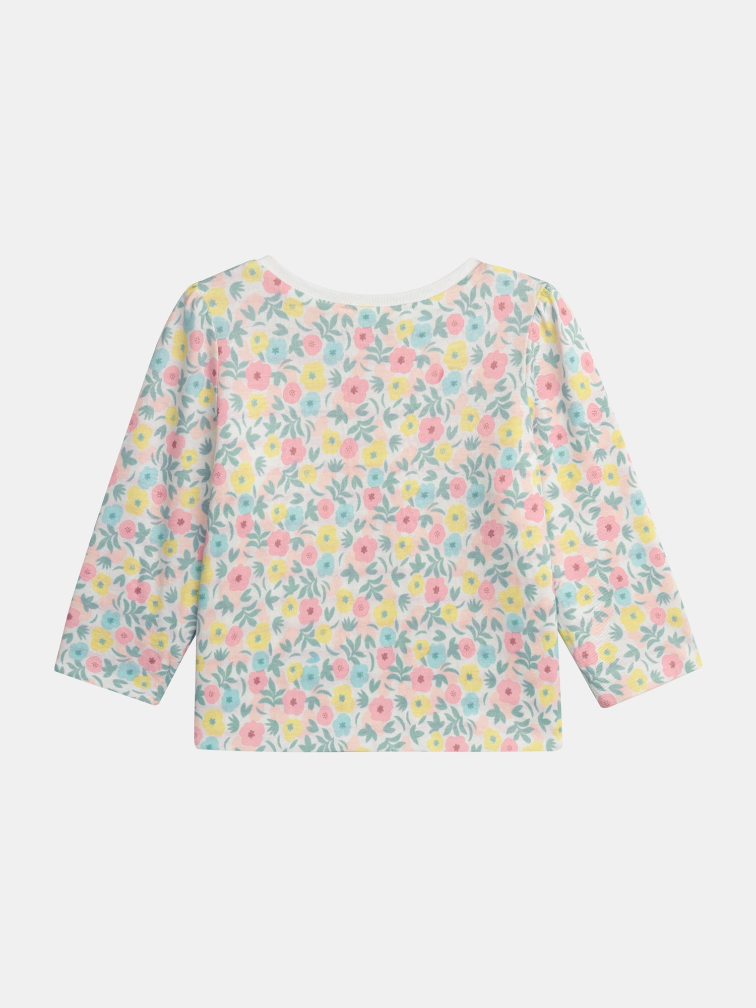 Reversible T-Shirt with Pastel Flower Print for Baby Girl
