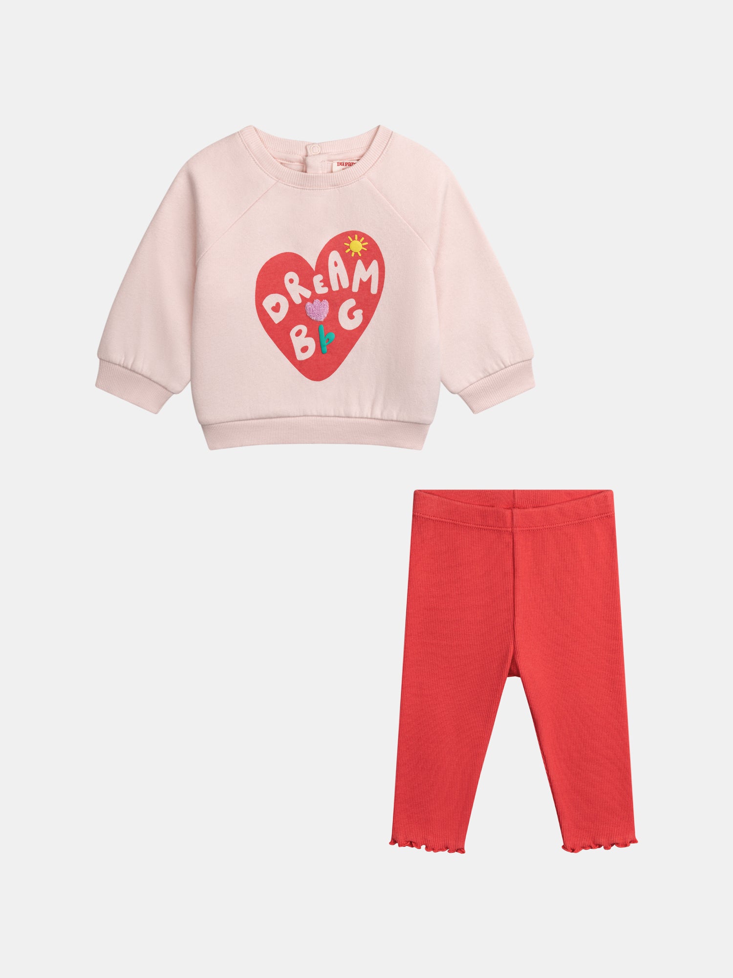 Heart-pattern outfit for baby girl