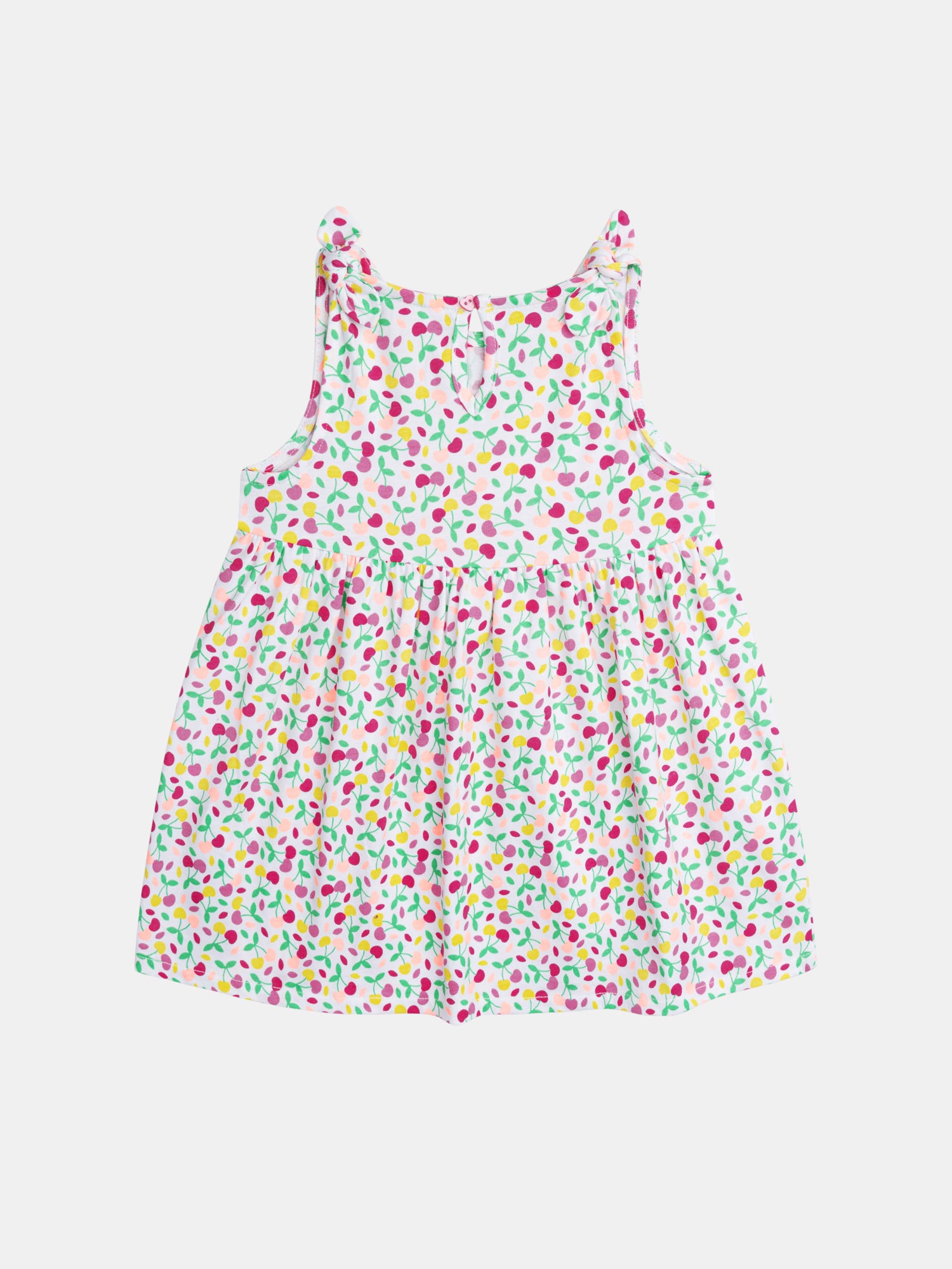 Multicolored dress with cherry print for baby girl