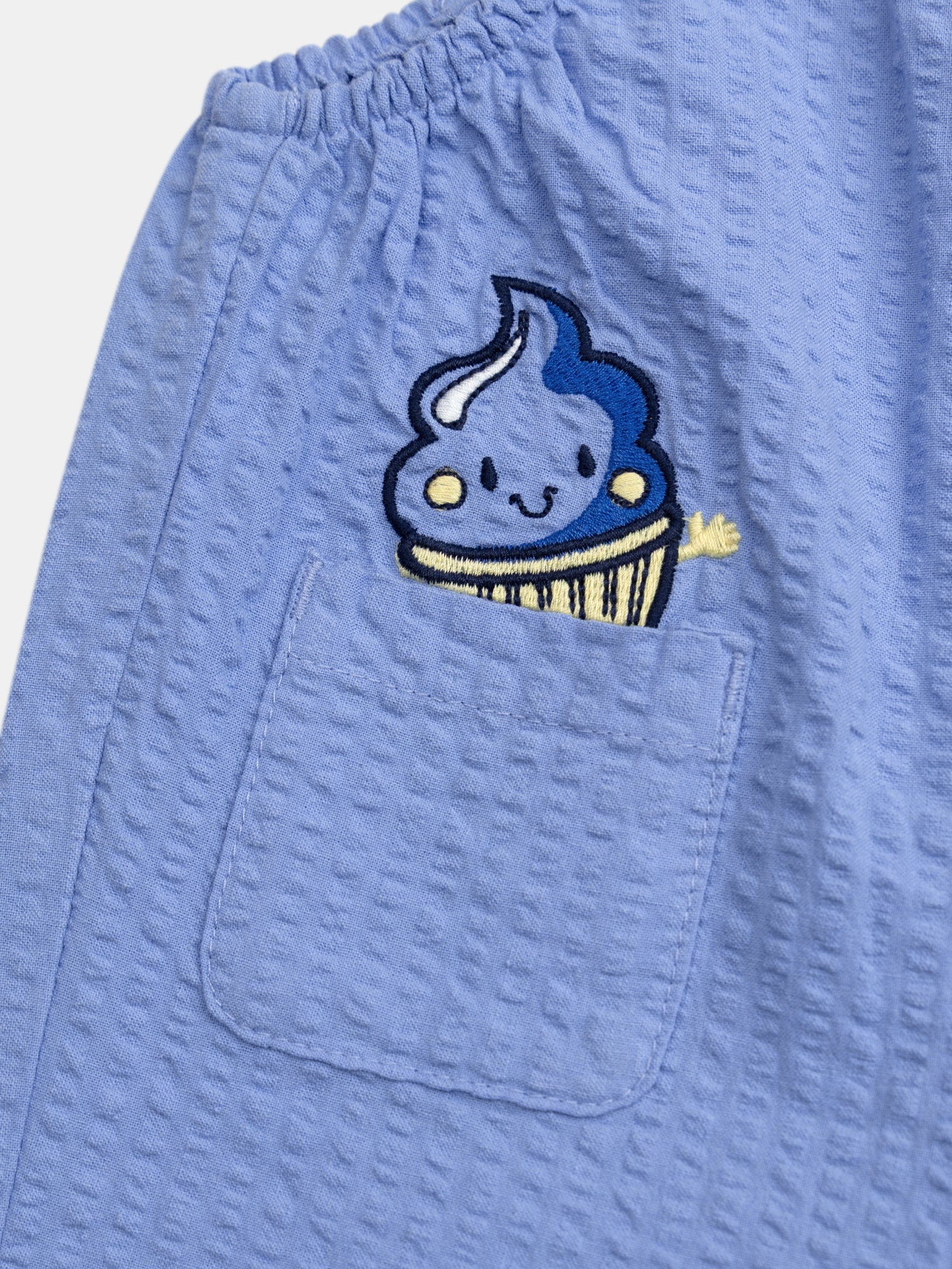 Blue short overalls for baby boy