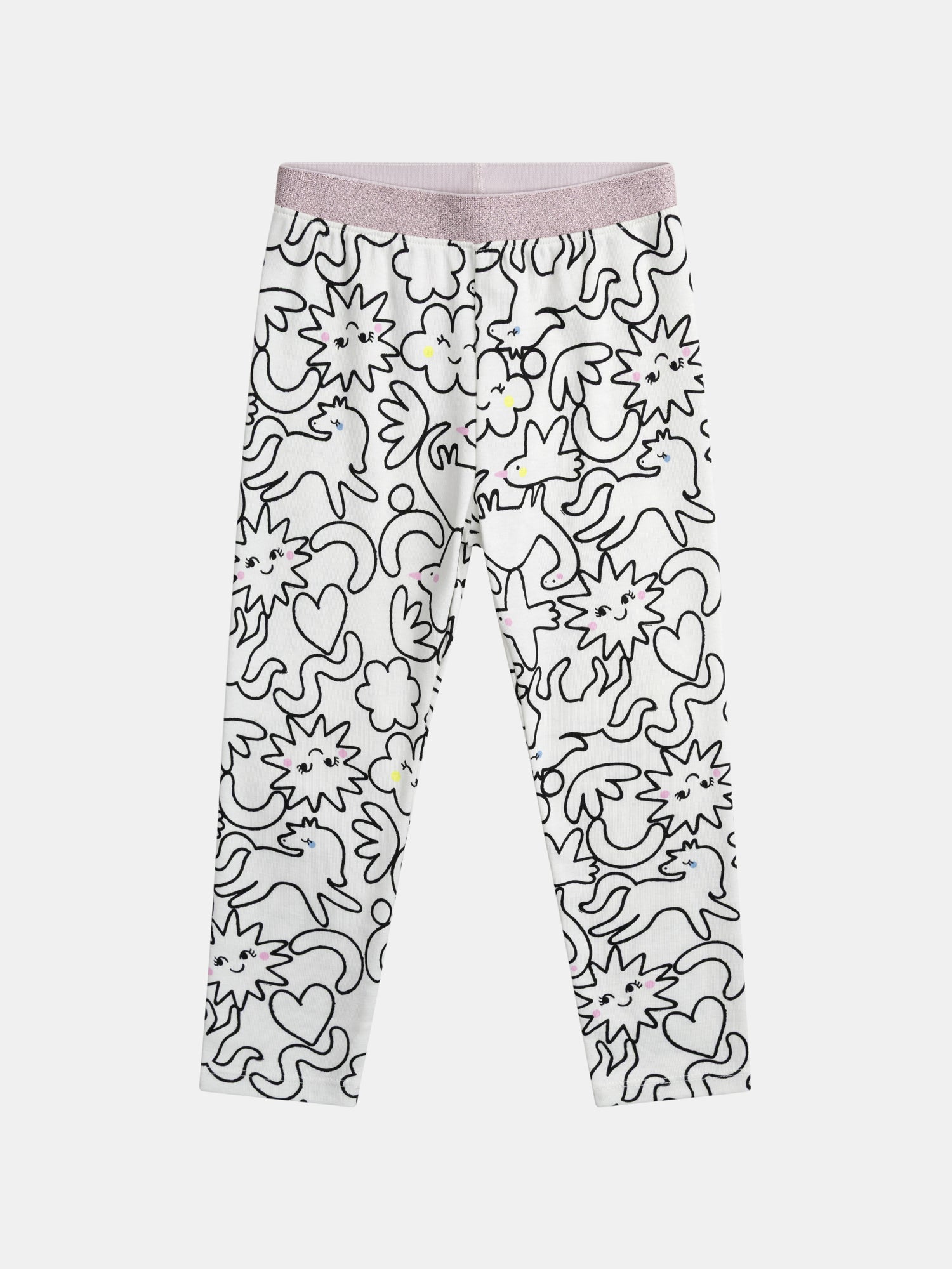 Long cream pajamas with all-over "DREAM" print for girl's child