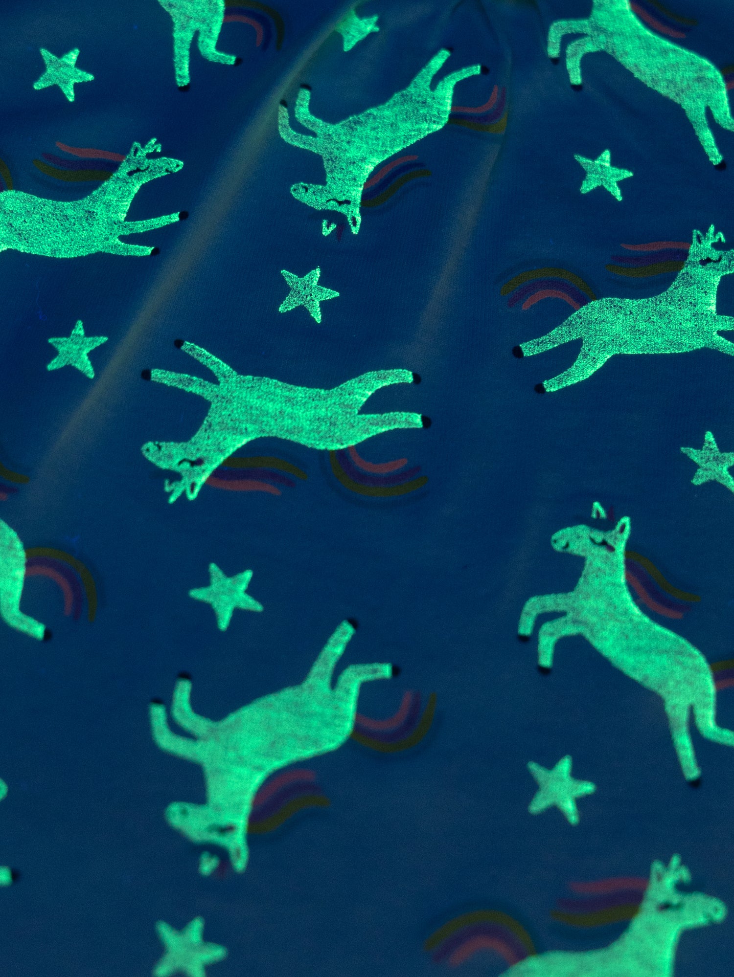 Phosphorescent Nightgown Printed with "Magical Unicorns" for Girl
