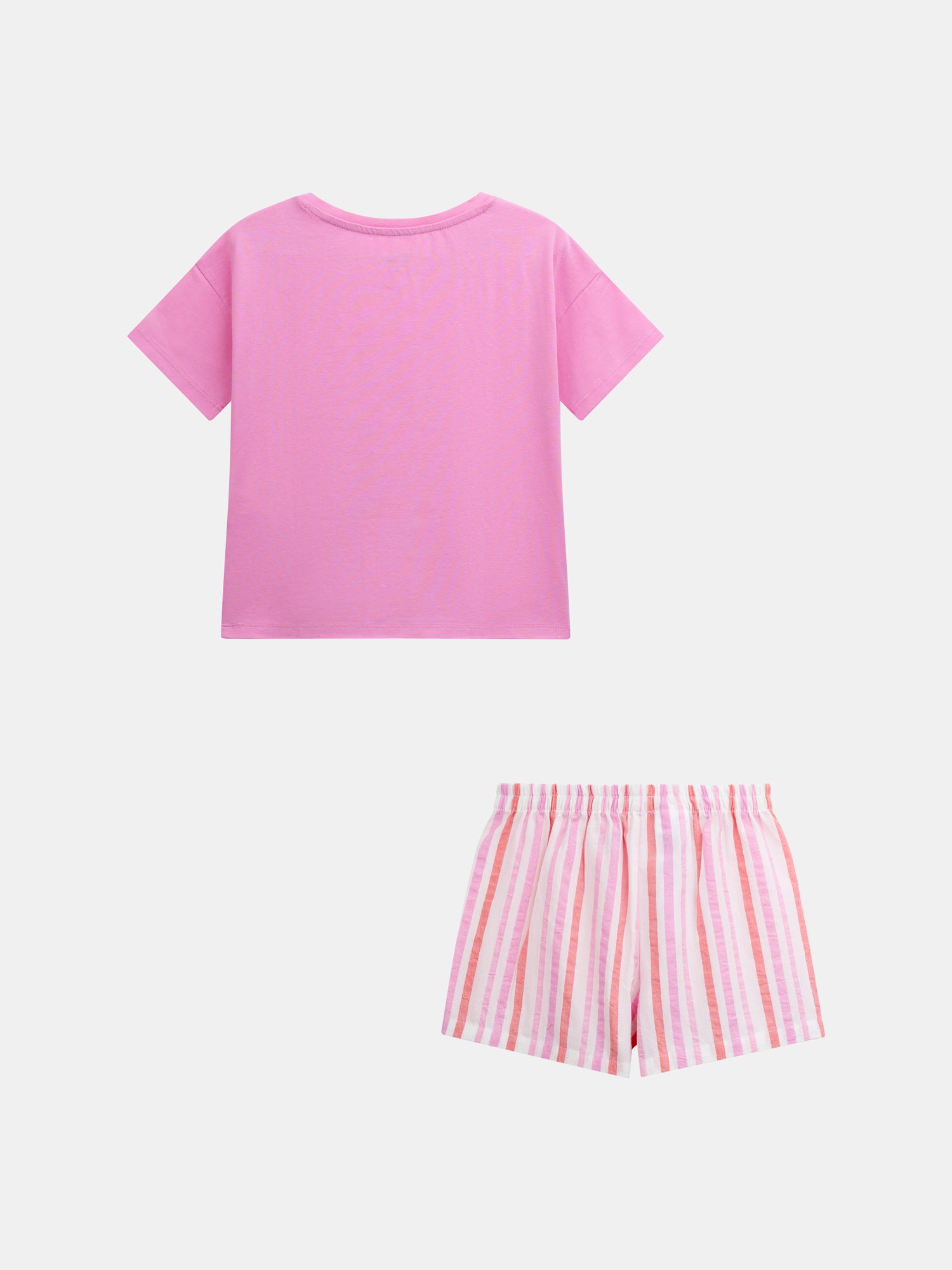 Short pink pajama with "Playa Fiesta" print for girls